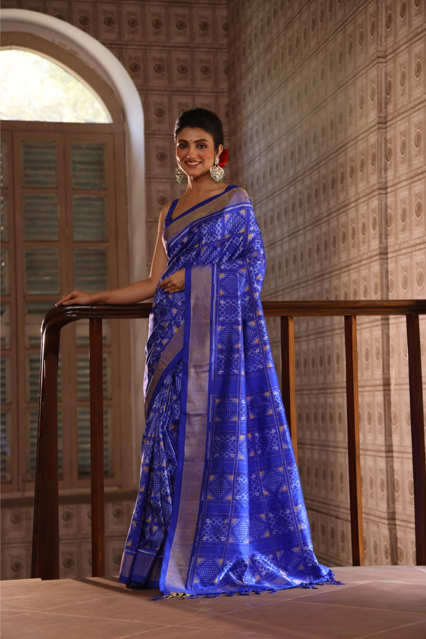 Revival Vintage Silk Ikkat On Premium Mulberry Silk Saree
