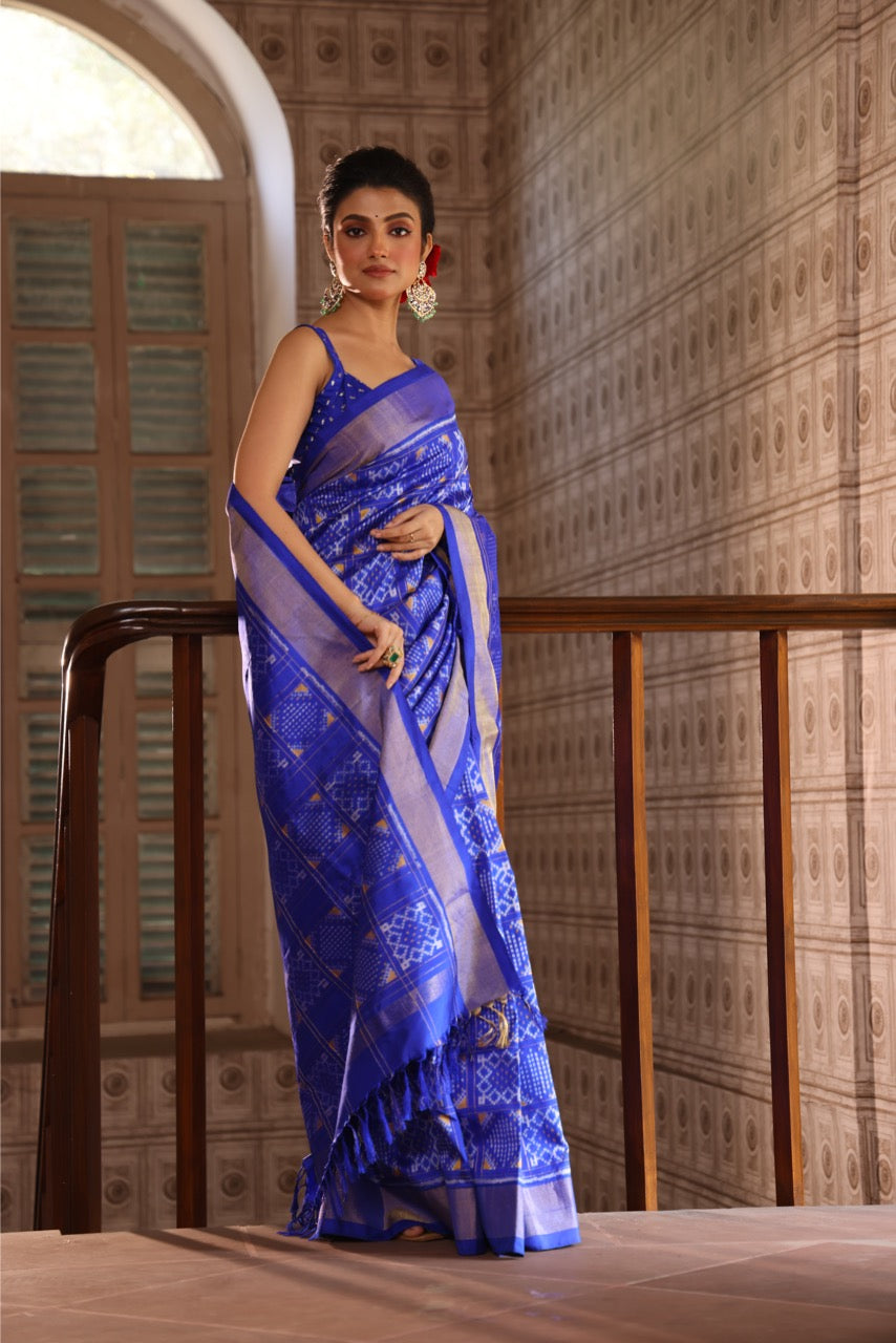 Revival Vintage Silk Ikkat On Premium Mulberry Silk Saree