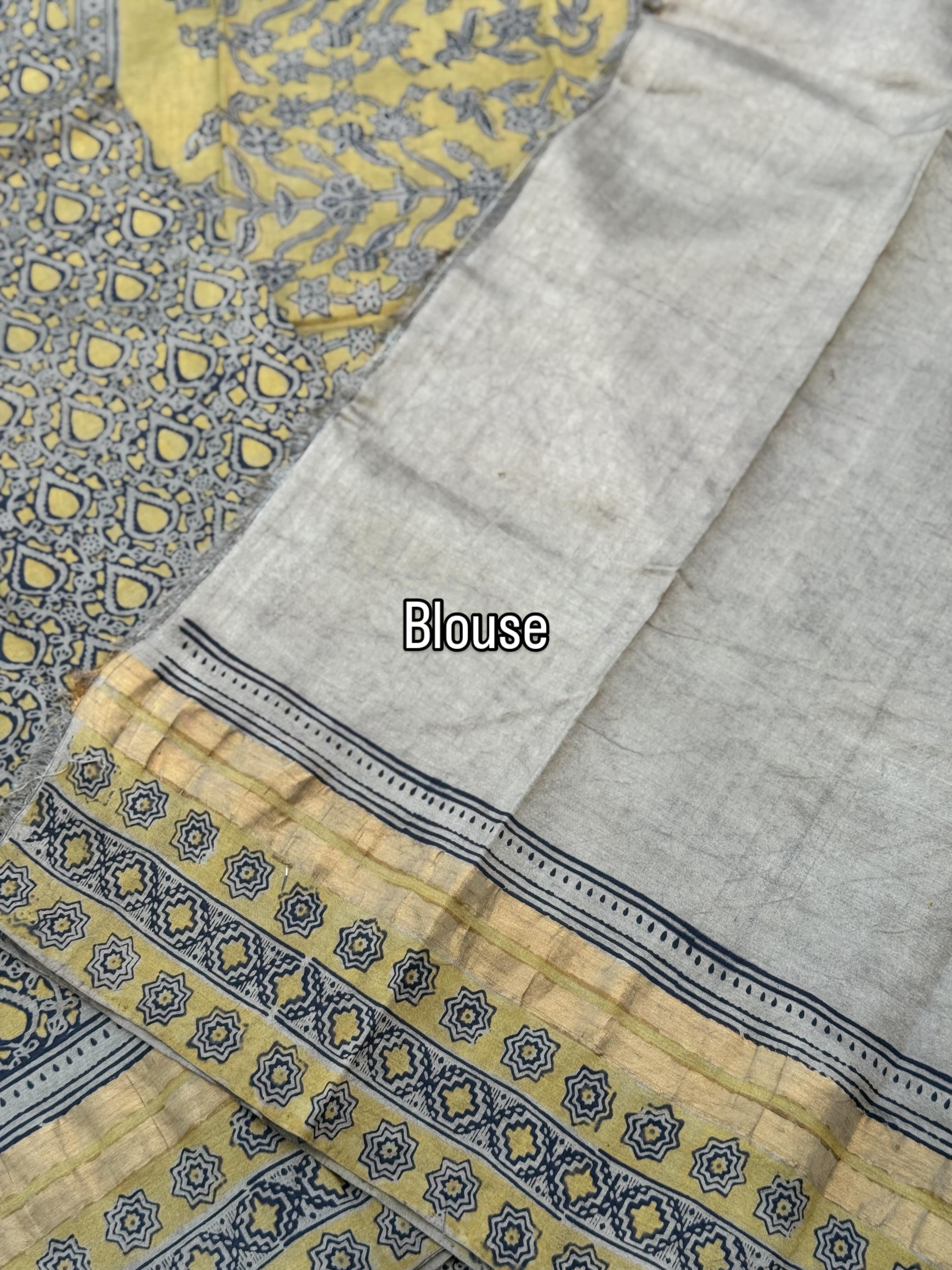 EYARKAI - NATURAL DYE KODALIKARUPPUR BLOCK PRINTS ON MULBERRY SILK