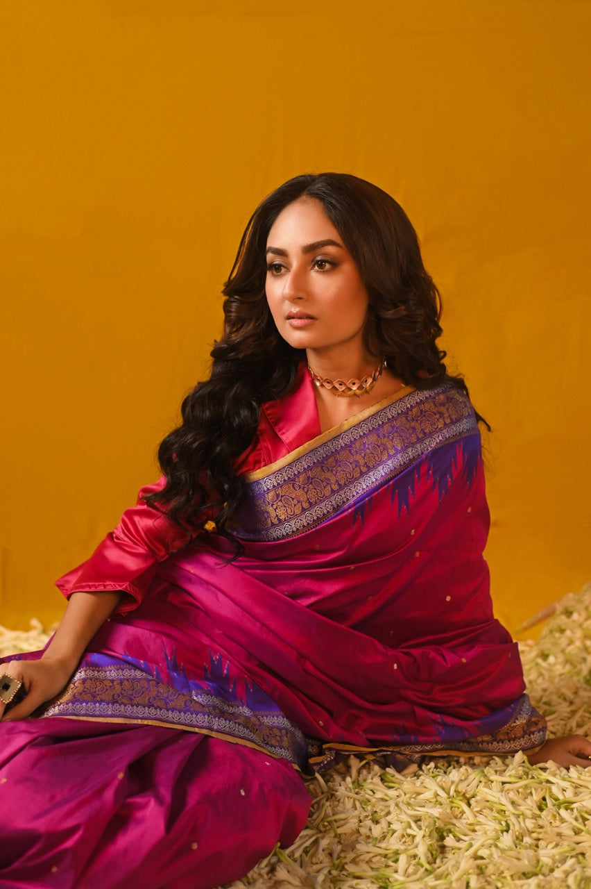 A vintage Revival Kanchivaram Ikkat silk saree