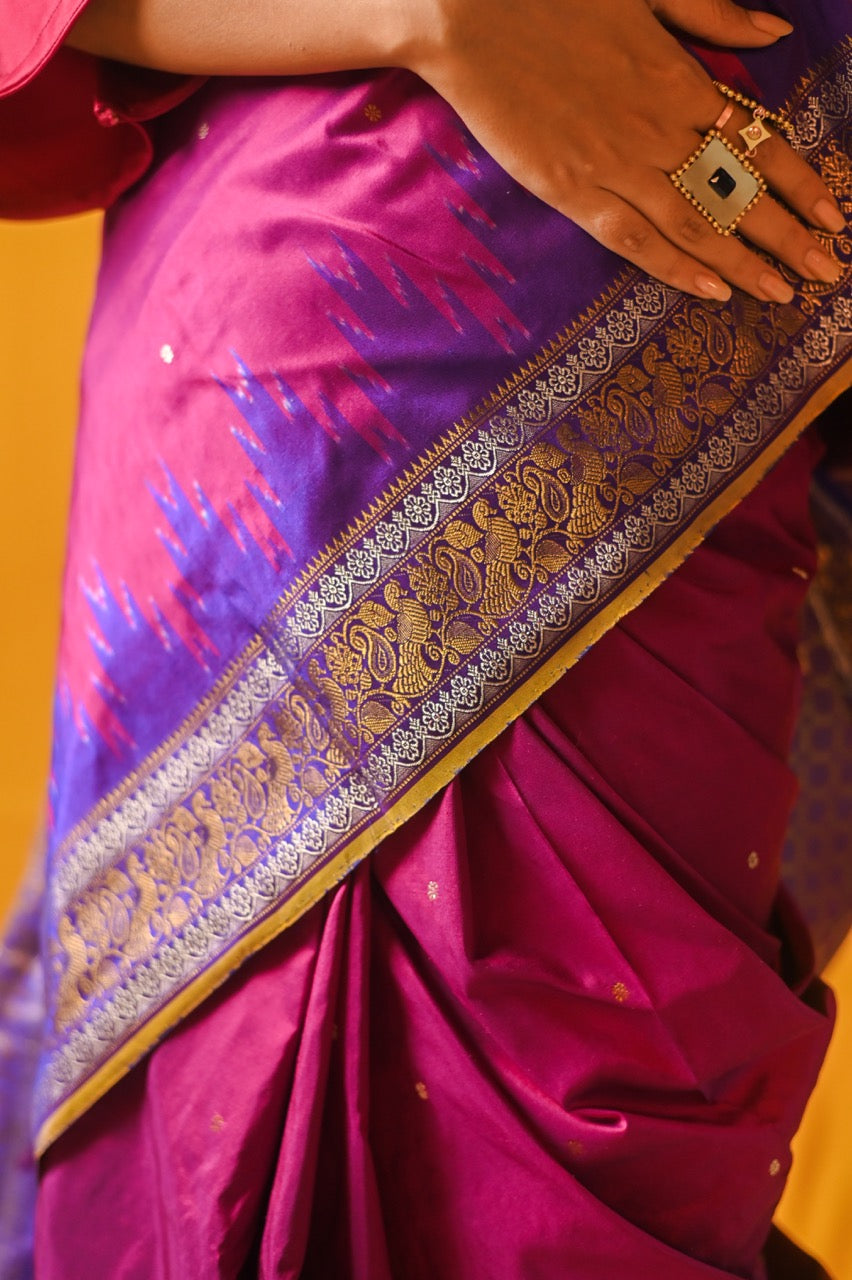 A vintage Revival Kanchivaram Ikkat silk saree