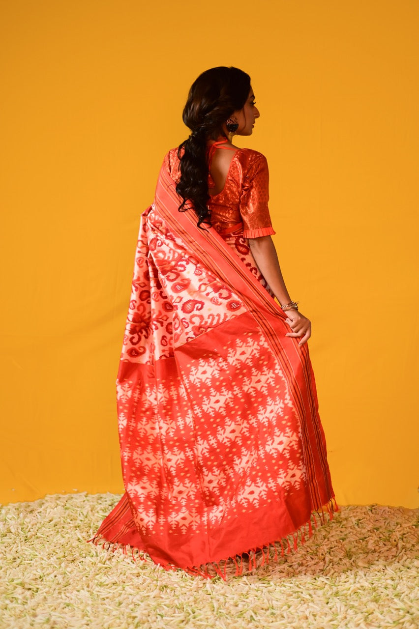 Brand Exclusive Uzbek inspired silk Ikkat Saree