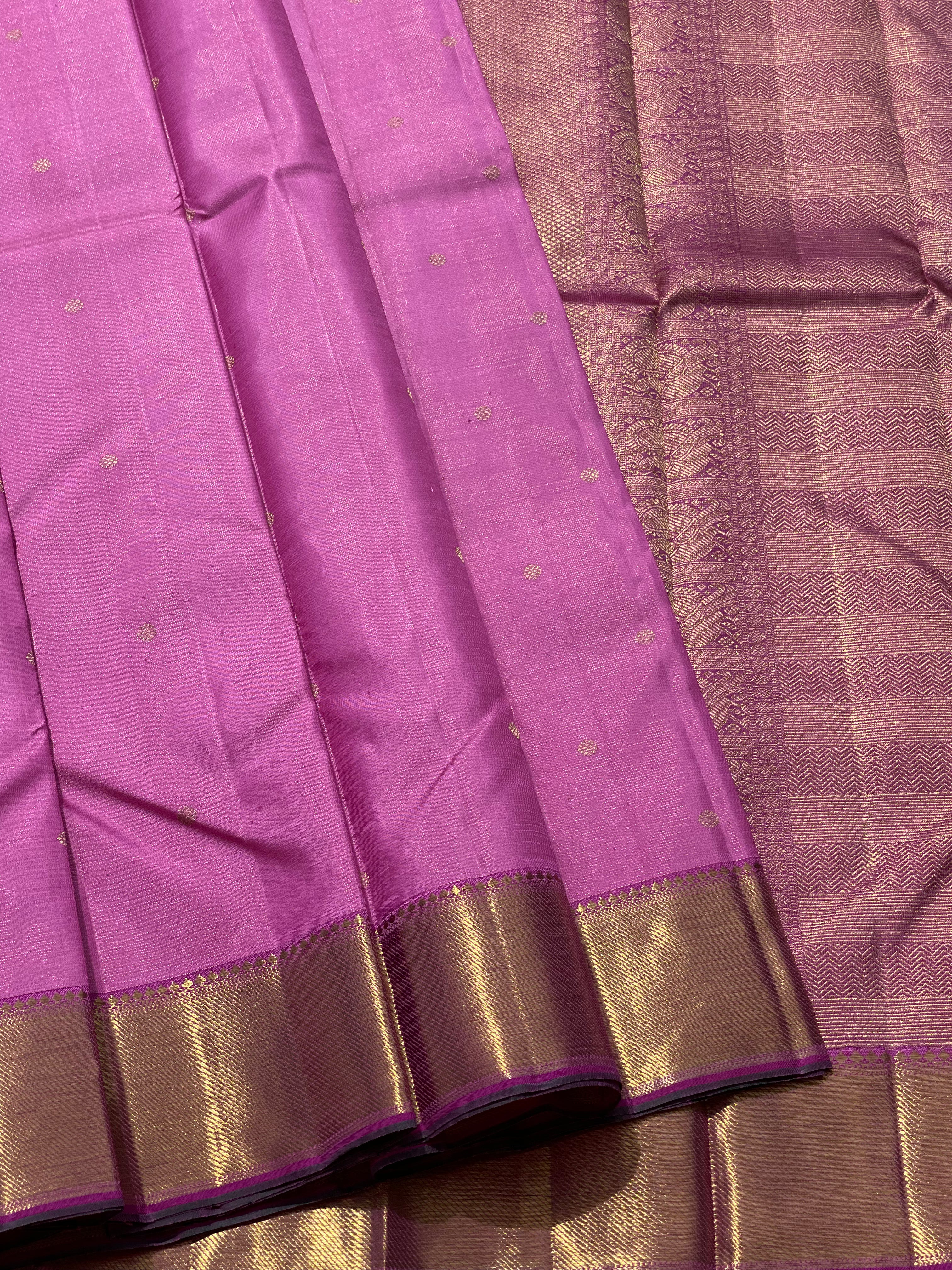 Heirloom vairaoosi kanchivaram silk saree in Lavender shade