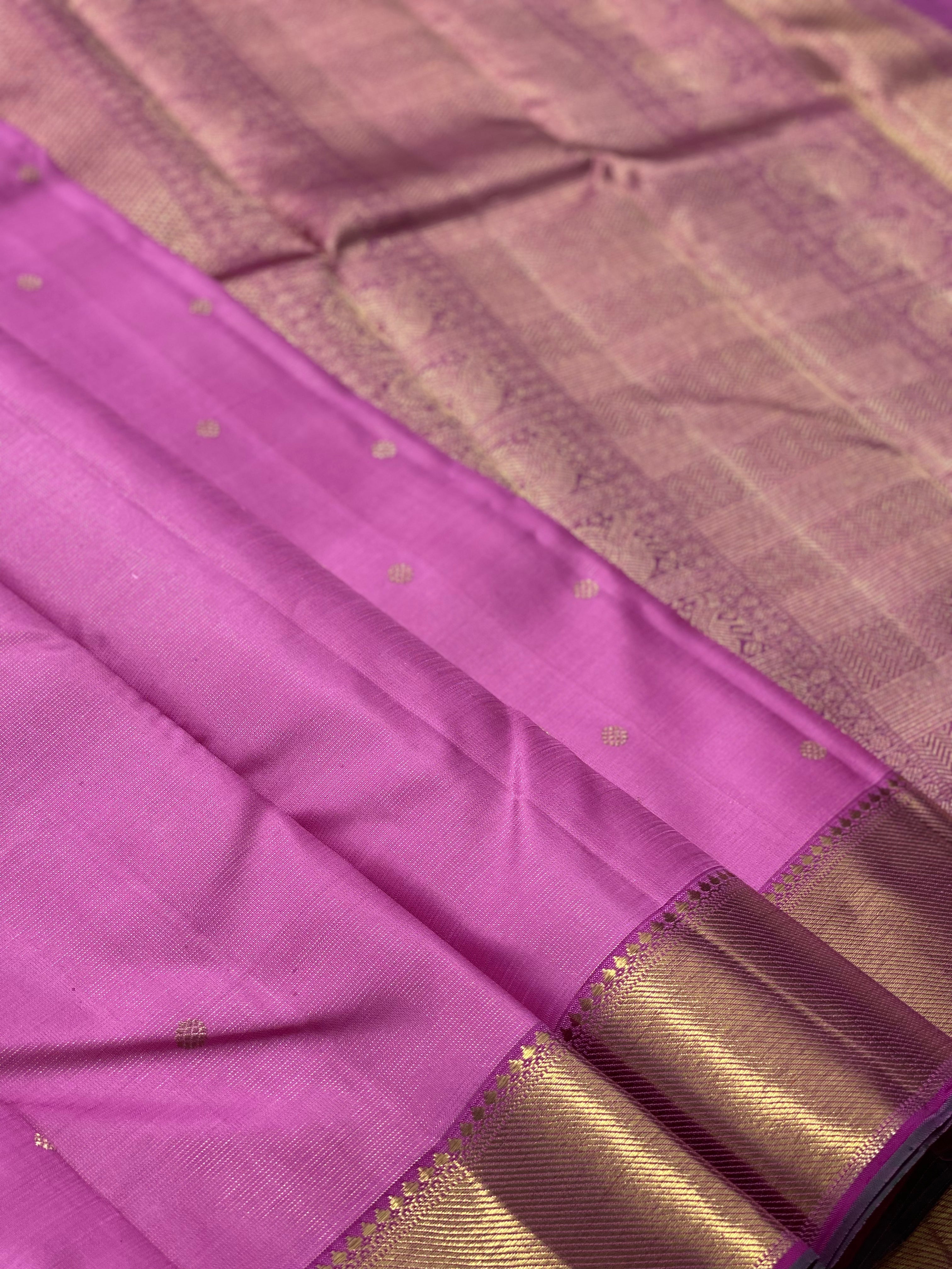 Heirloom vairaoosi kanchivaram silk saree in Lavender shade