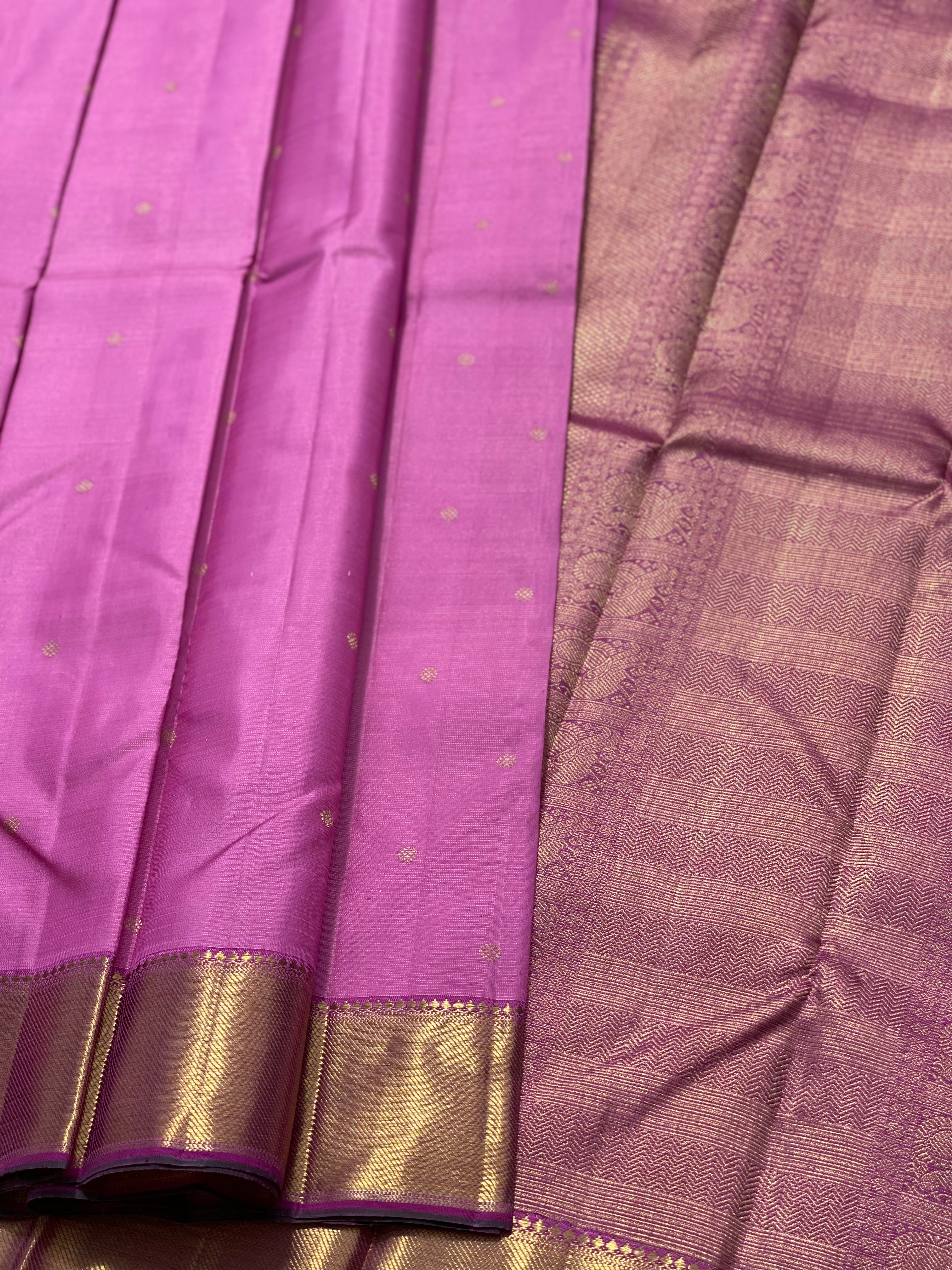 Heirloom vairaoosi kanchivaram silk saree in Lavender shade