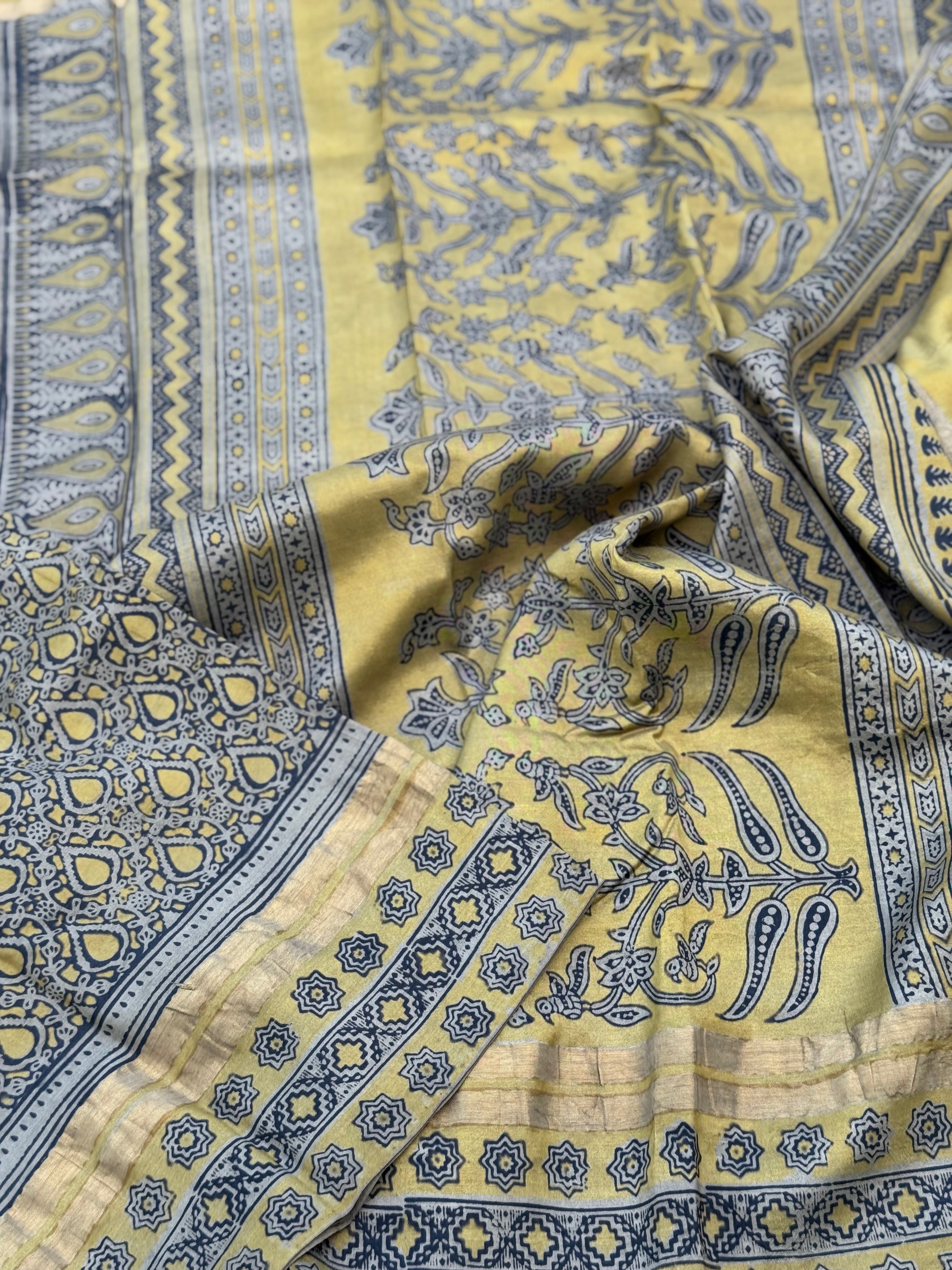 EYARKAI - NATURAL DYE KODALIKARUPPUR BLOCK PRINTS ON MULBERRY SILK