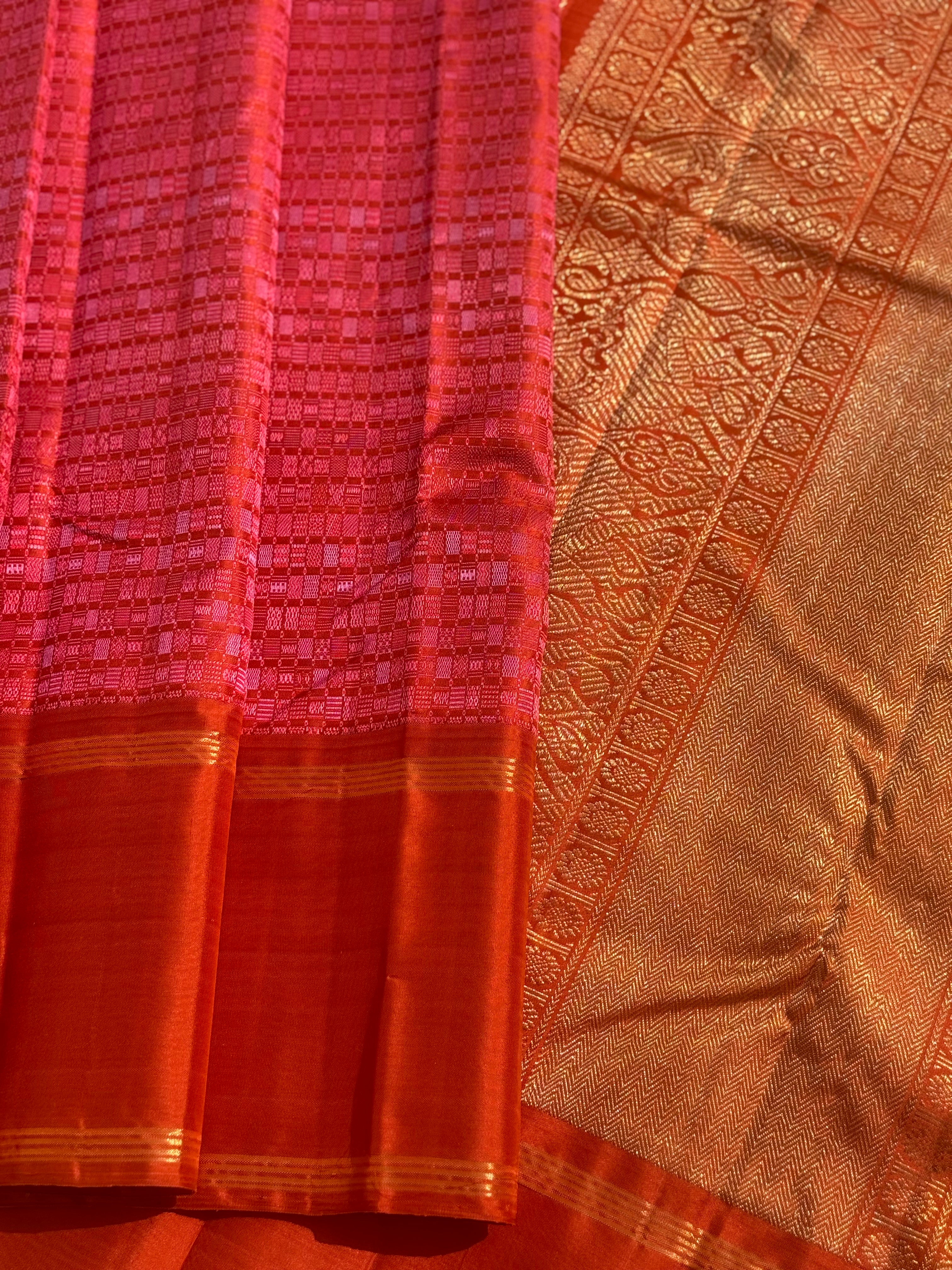 A stunner Masterpiece 108 motifs Adai kanchivaram woven silk saree
