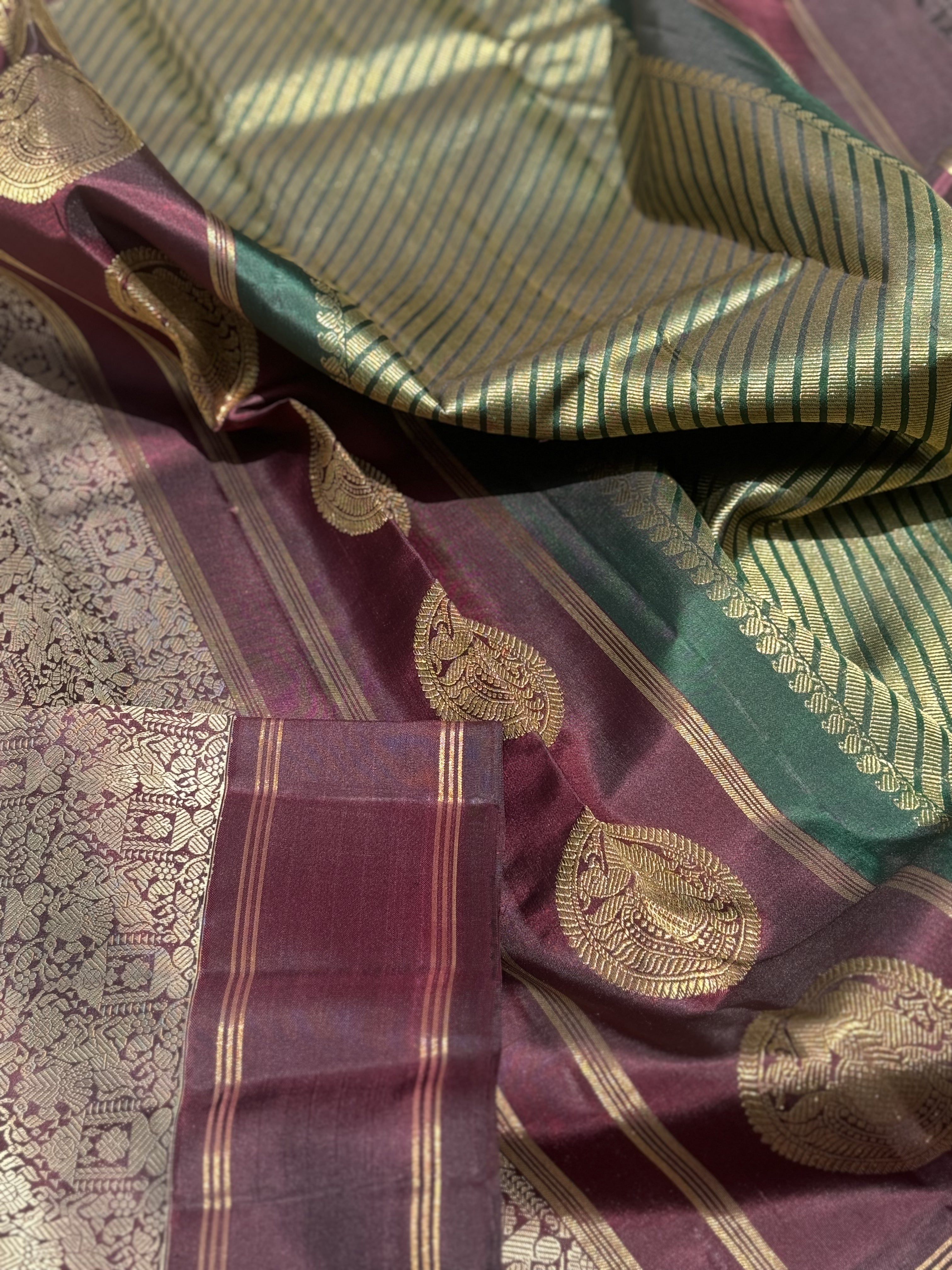 A stunner Masterpiece Garudaseva Adai kanchivaram woven silk saree