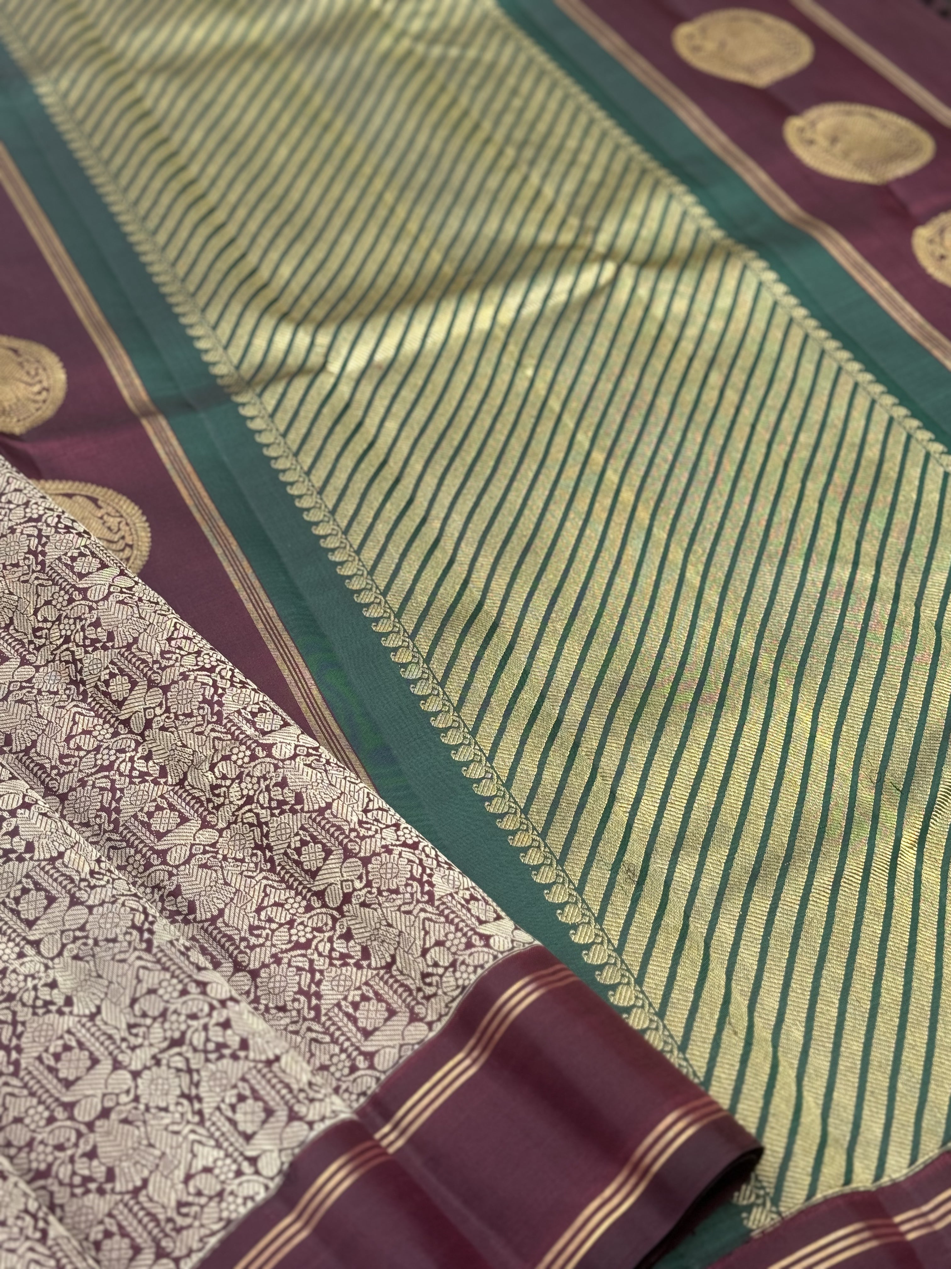 A stunner Masterpiece Garudaseva Adai kanchivaram woven silk saree