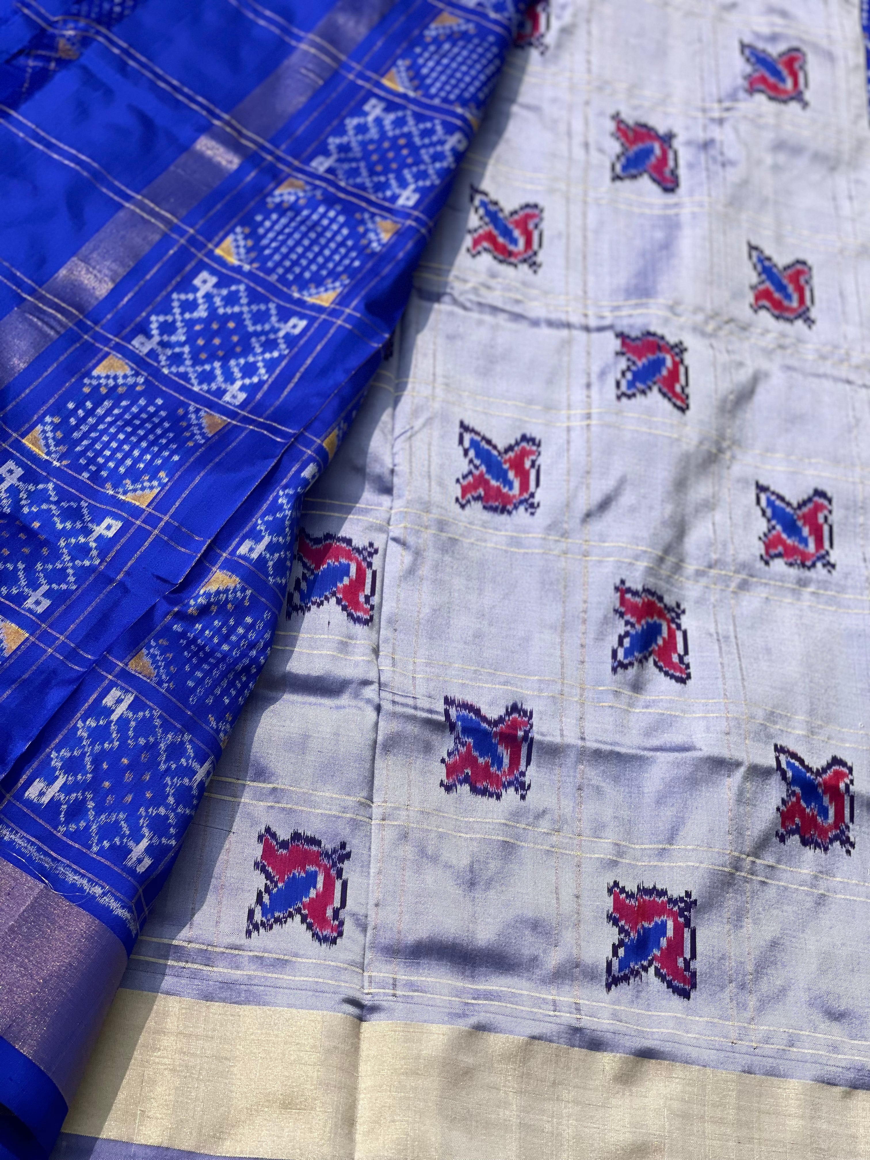 Revival Vintage Silk Ikkat On Premium Mulberry Silk Saree