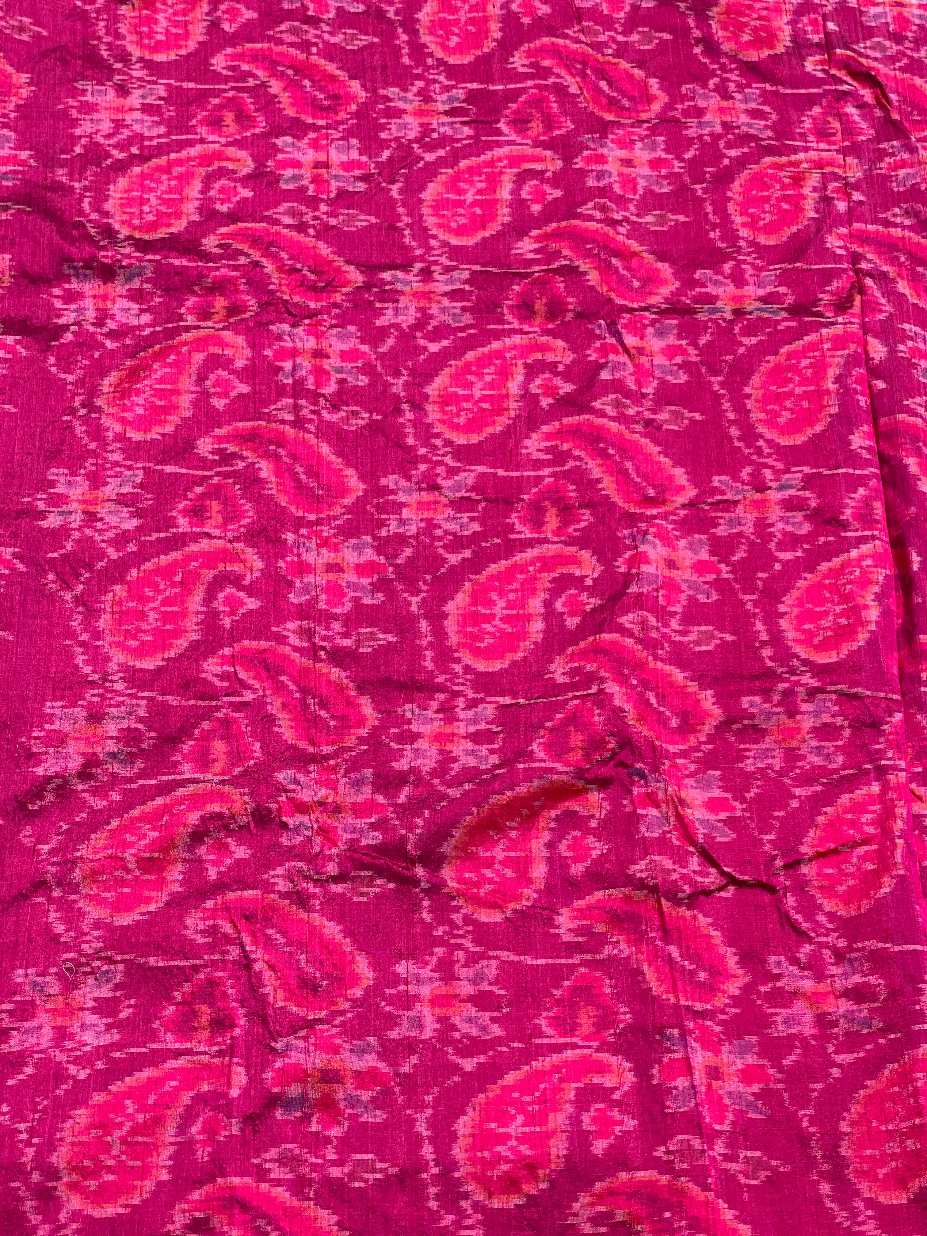 Raw Silk contemporary silk Ikkat Yardage
