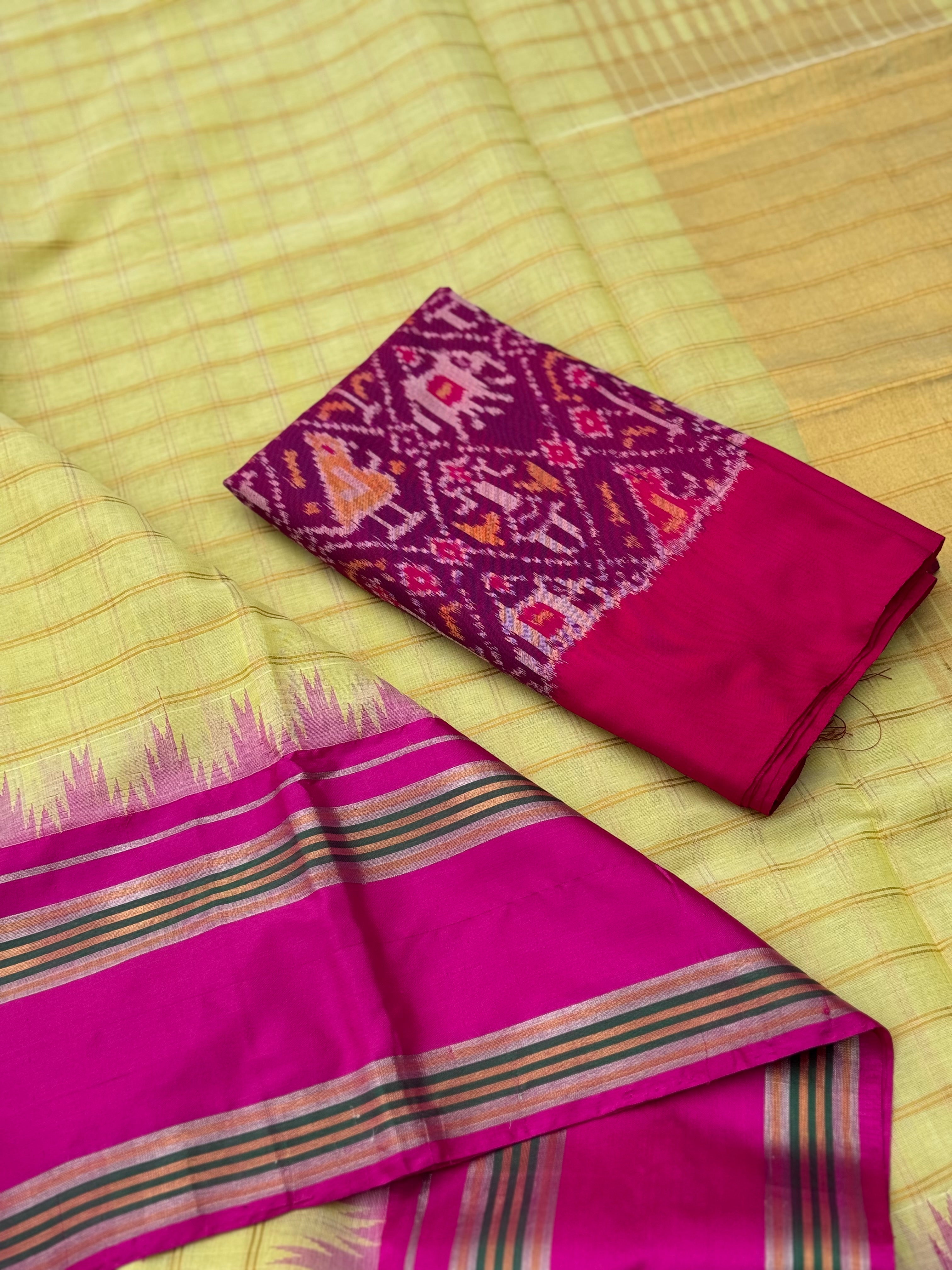 Handspun and handwoven ponduru Khadhi jamdani cotton saree