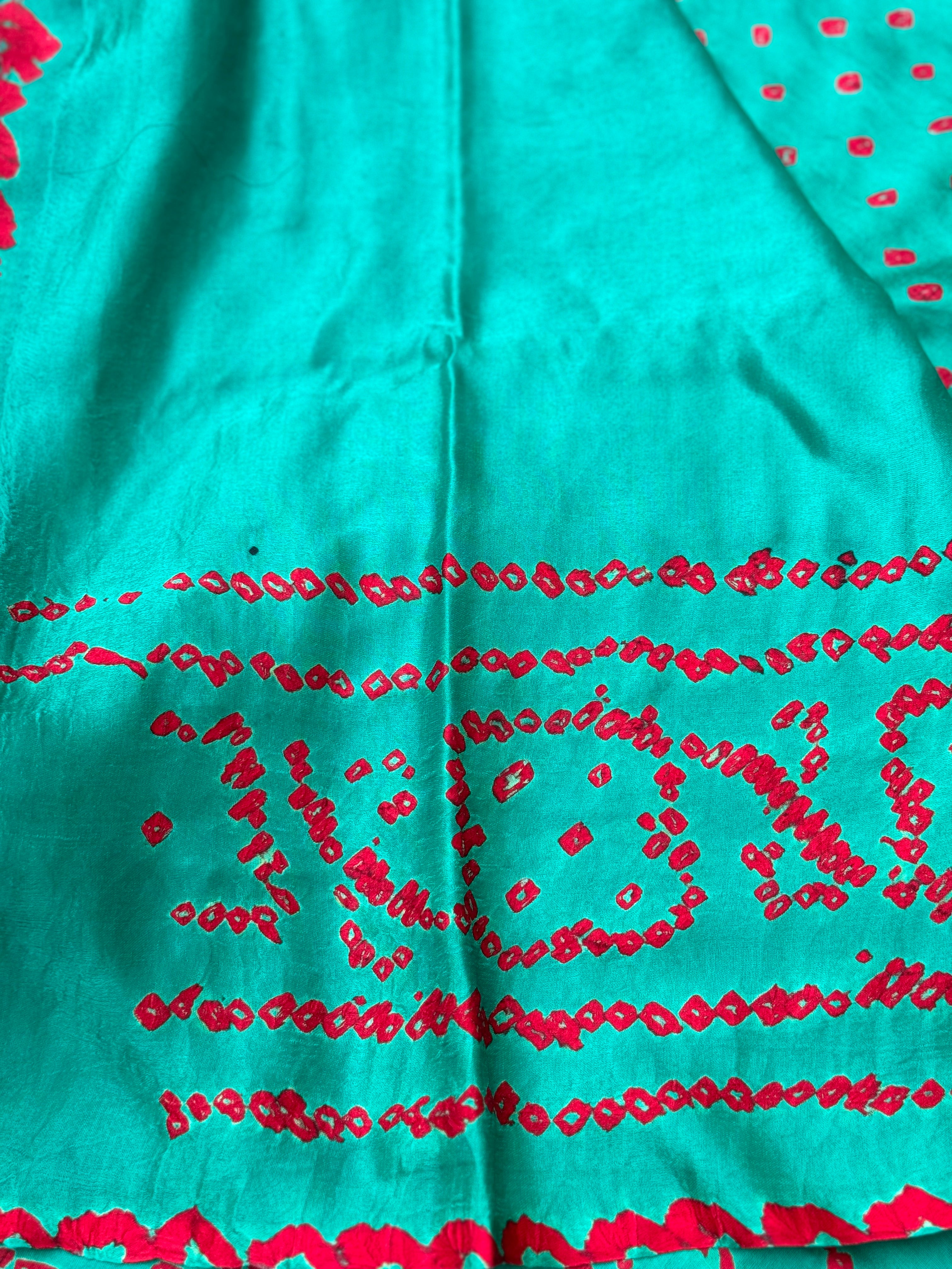 Tie And Dye Hand Knotted Rai Bandhej Gajji Silk Saree