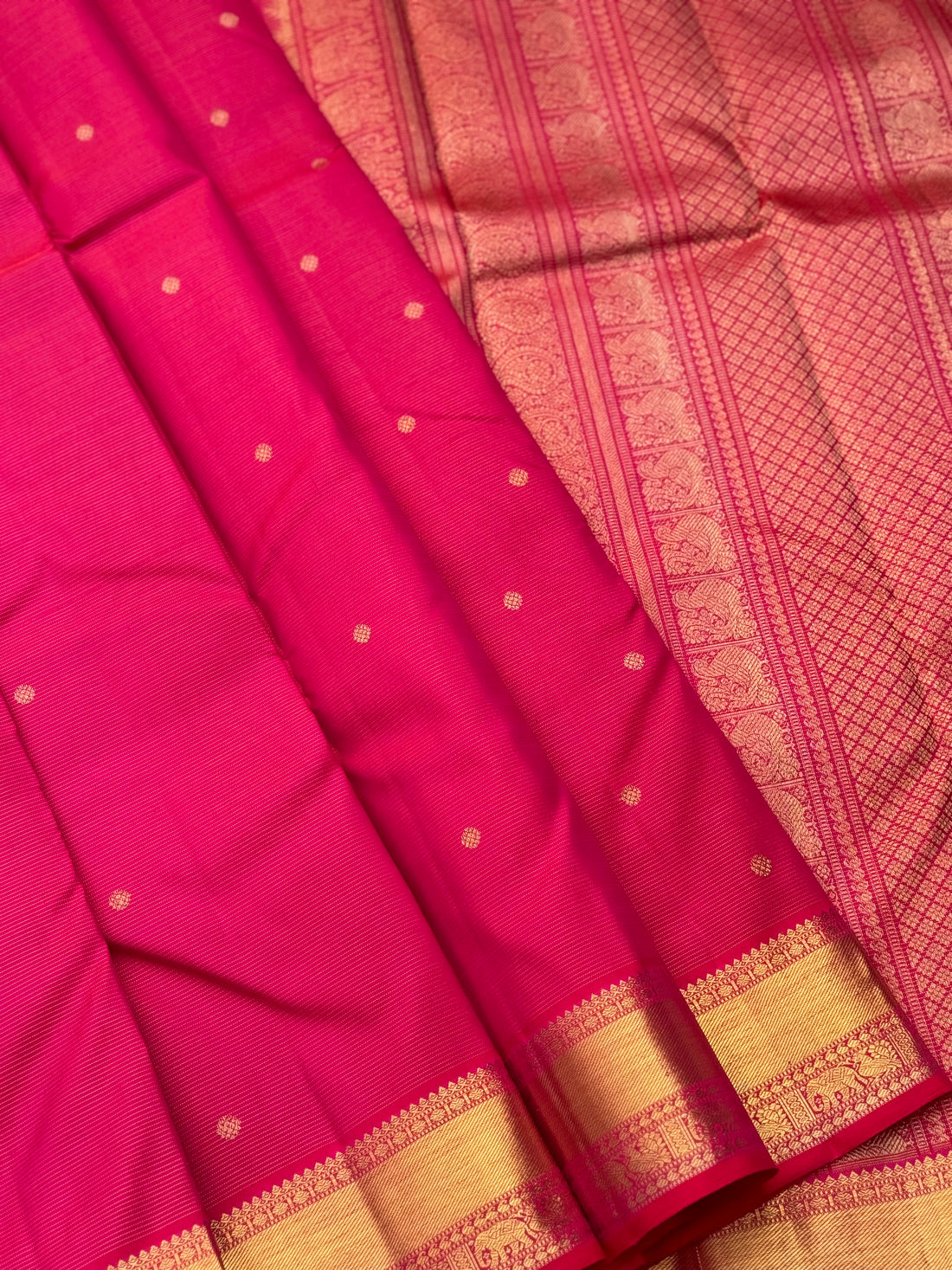Peachish Pink Heirloom Vairaoosi Kanchivaram Silk Saree