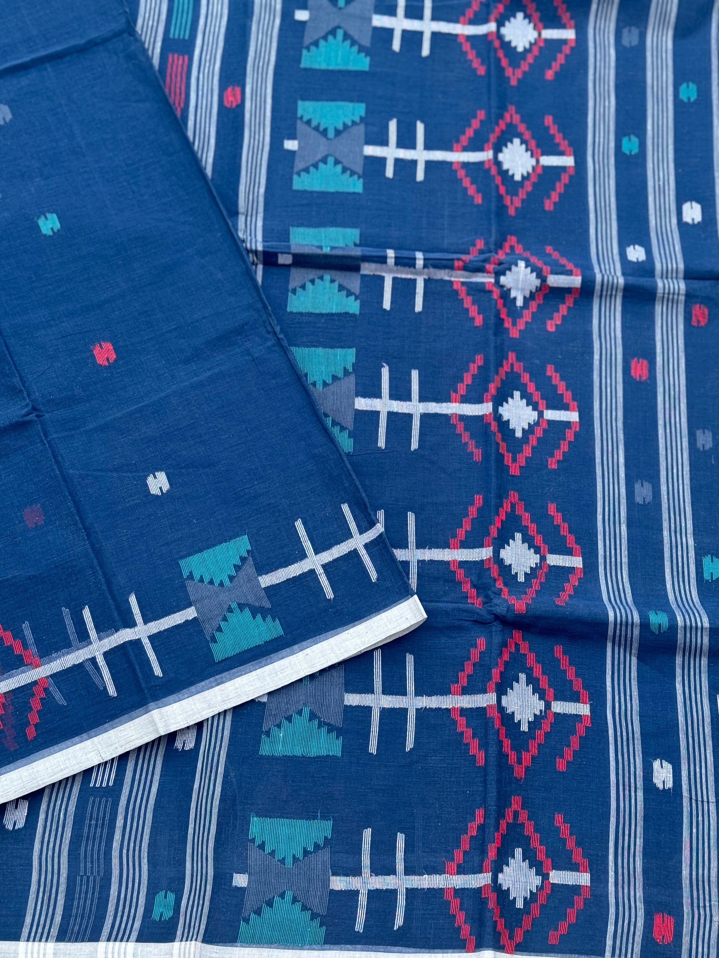 Dhakai Tant Cotton Jamdani Saree