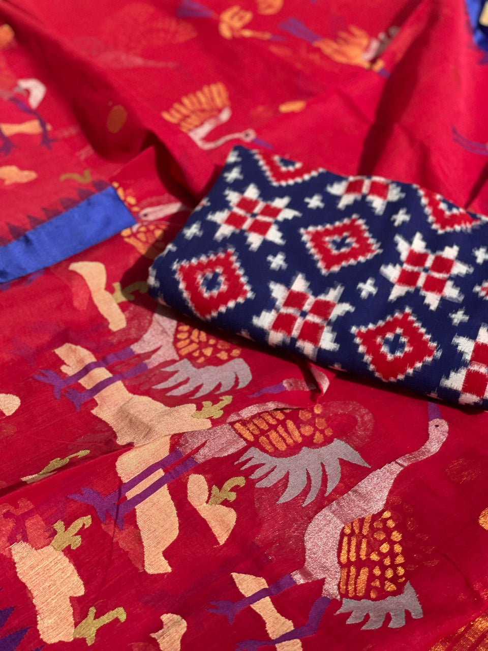 Ponduru Khadi Jamdani cottton suit