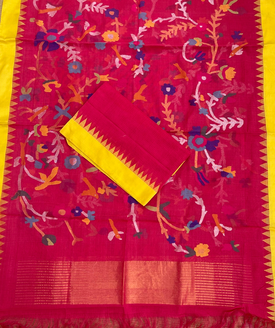 Ponduru Khadi Cotton Jamdani Suit