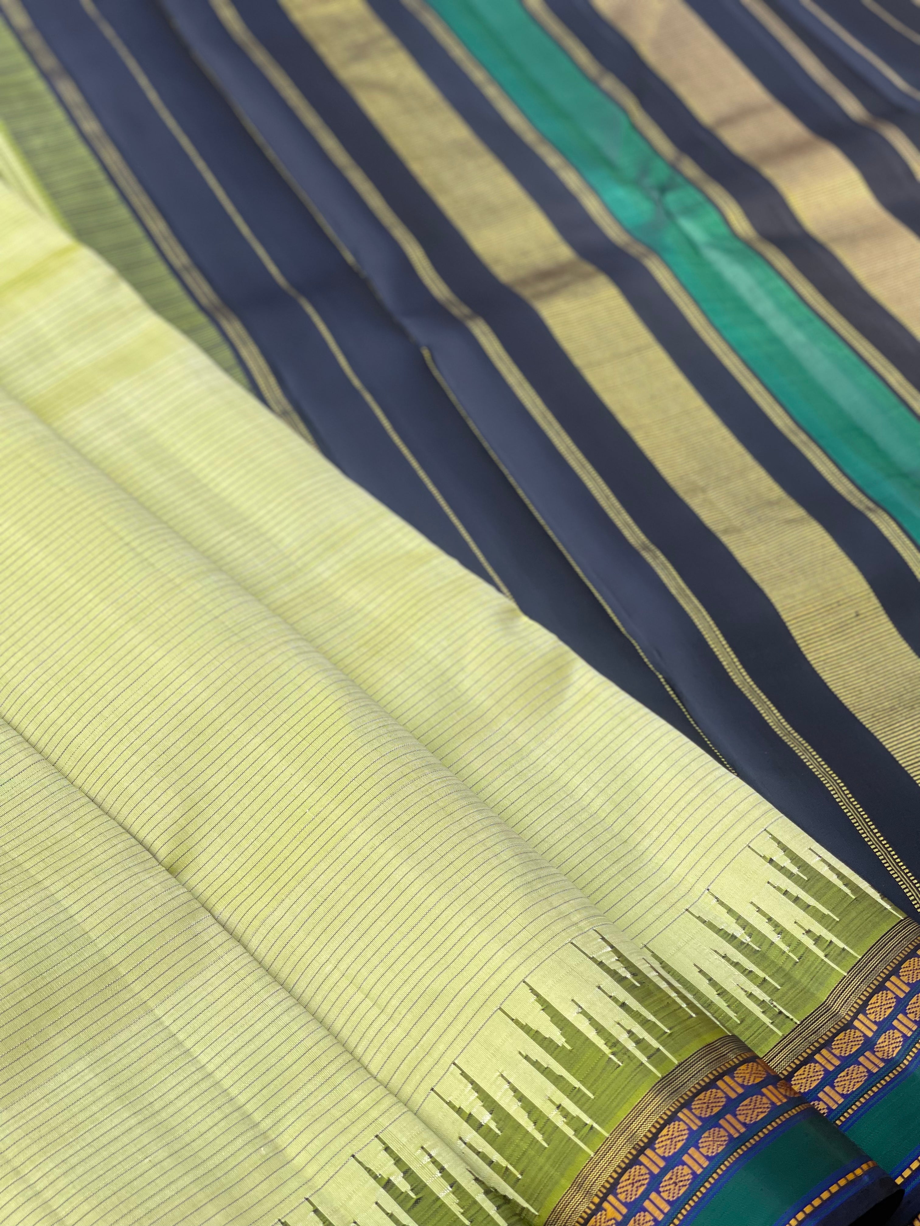 Threadwork korvai silk kanchivaram saree