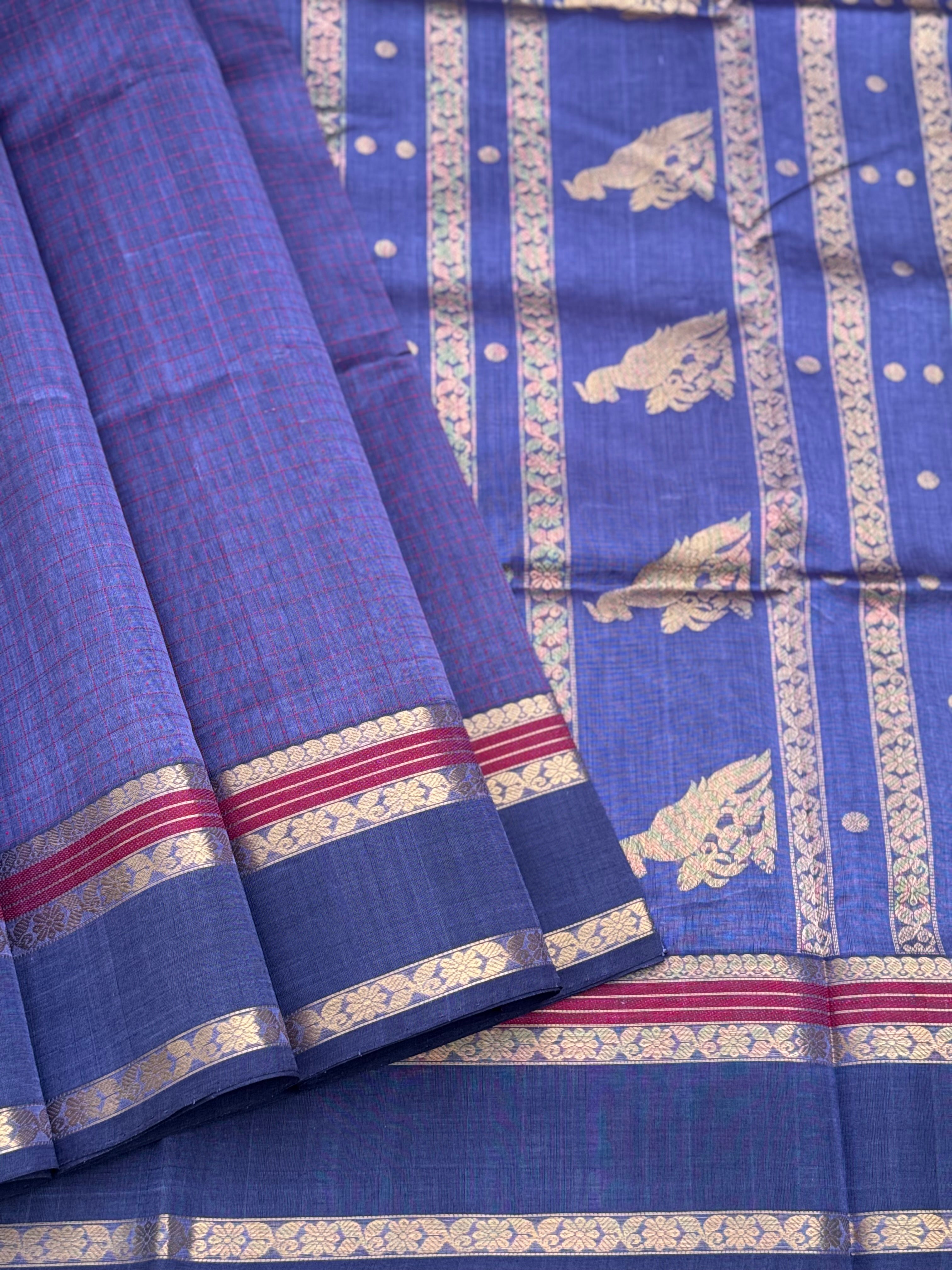 Lakshadeepam Kanchi silk cotton saree in lavender shade zari woven (Copy) (Copy)