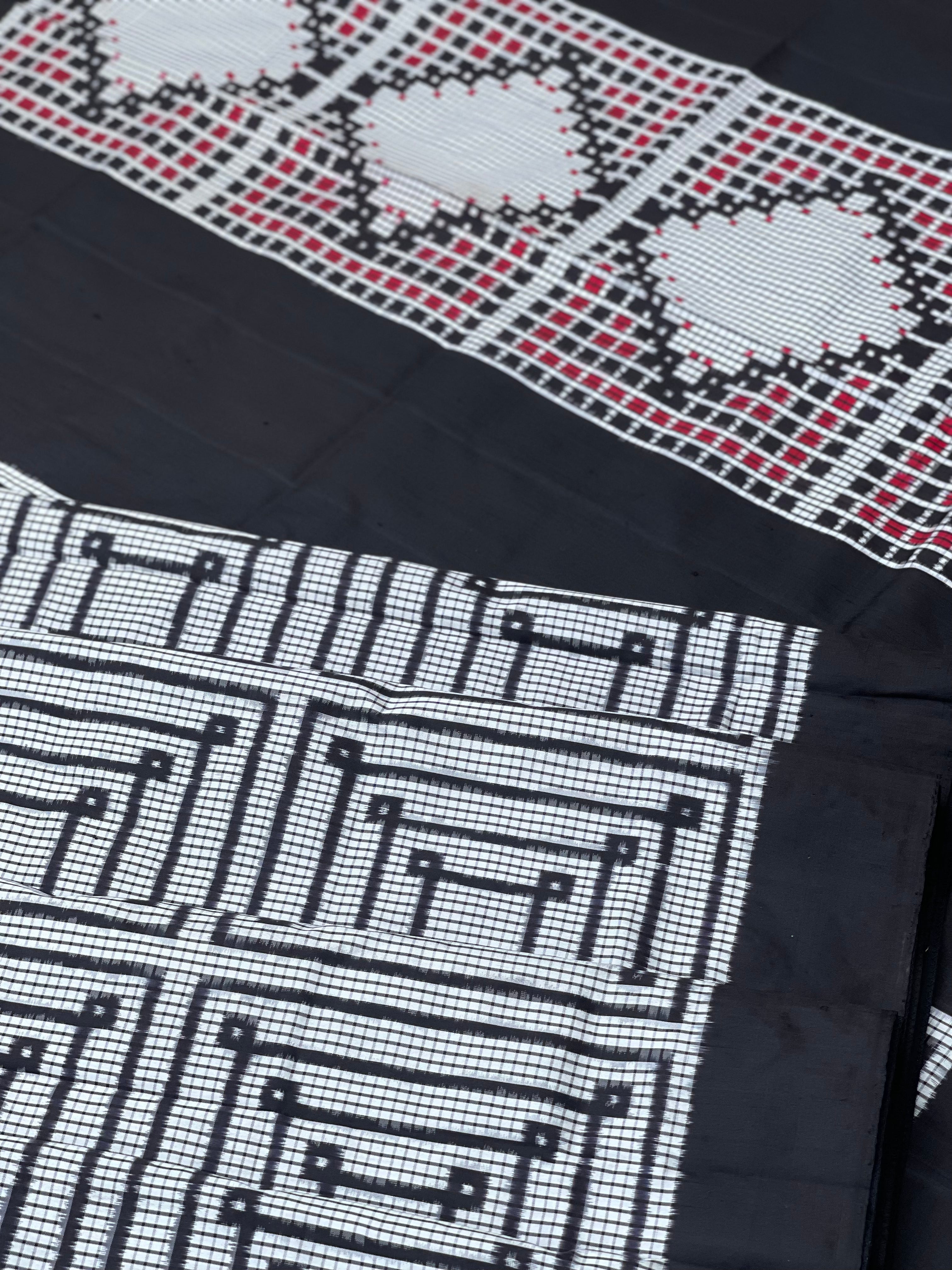 Telia Rumal Inspired Silk Double Ikkat Saree