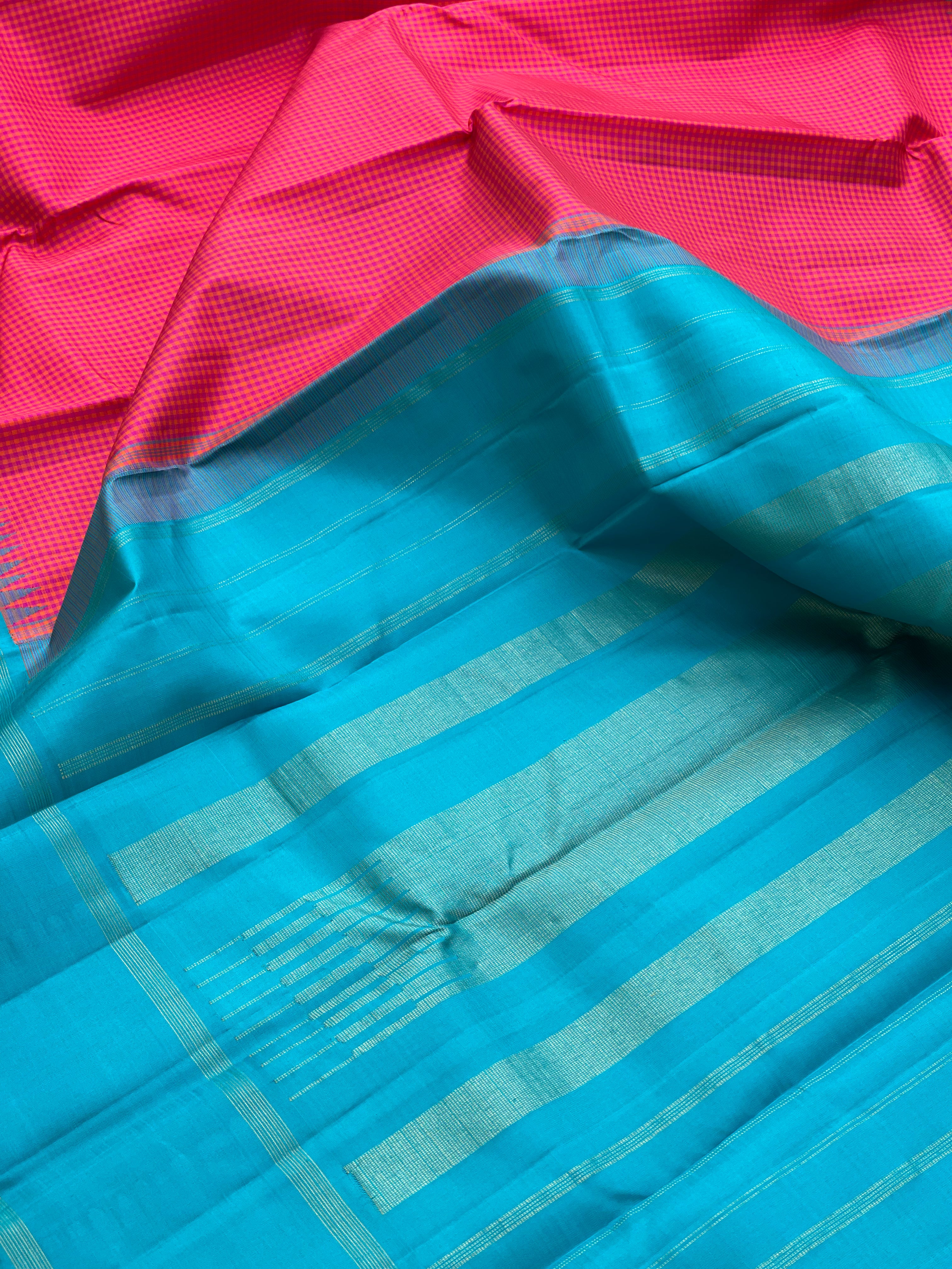 Minimal zari Pure kanchivaram Korvai silk Saree