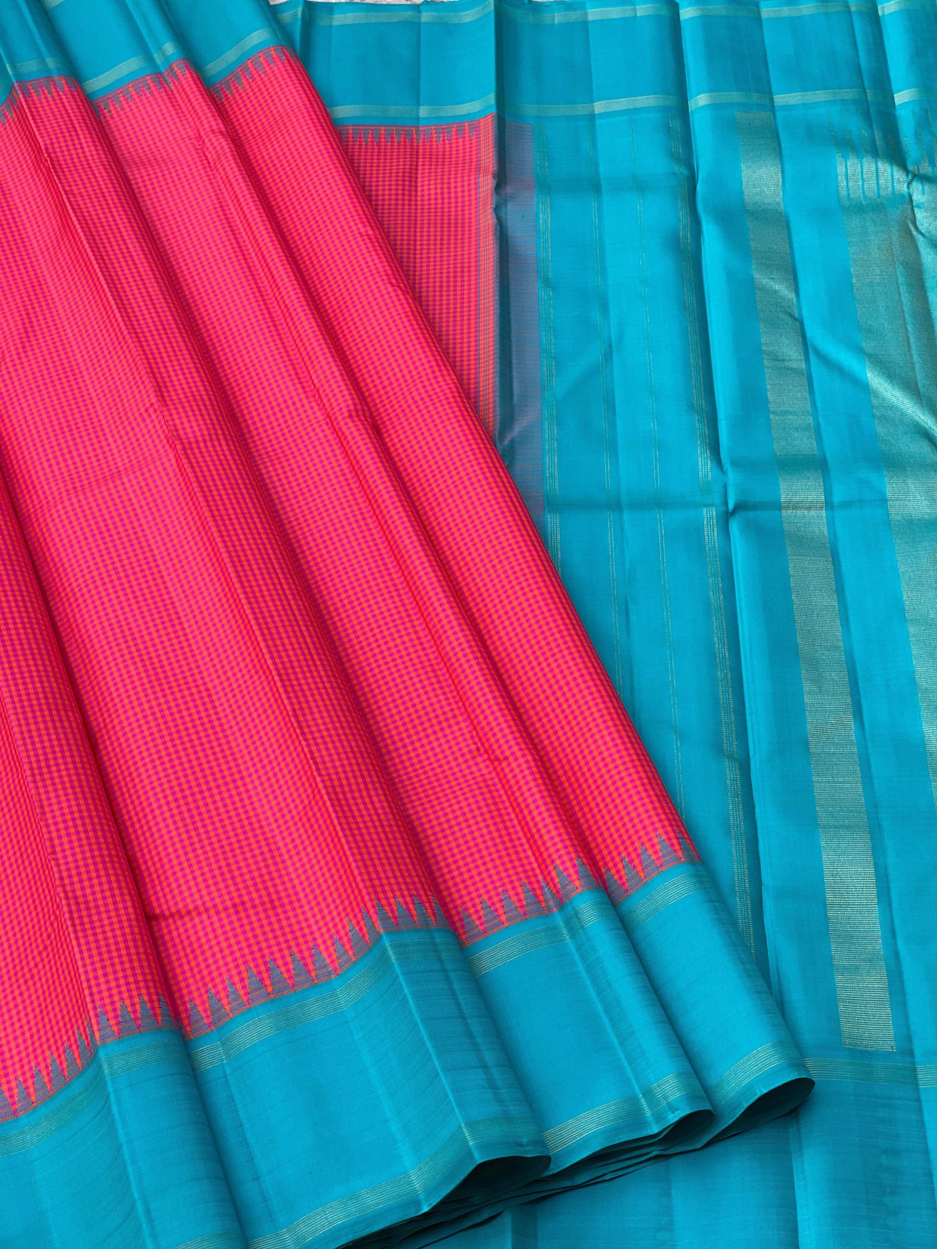 Minimal zari Pure kanchivaram Korvai silk Saree