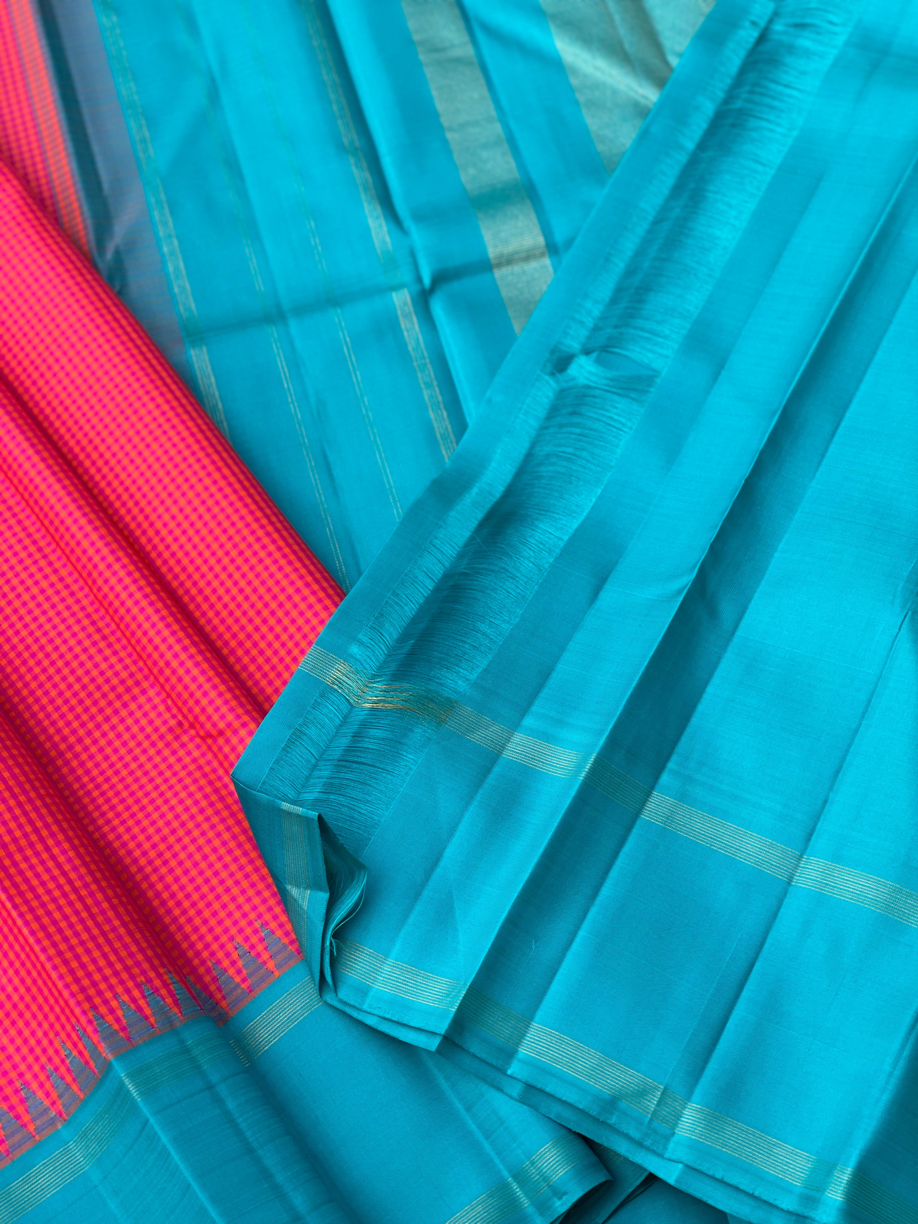 Minimal zari Pure kanchivaram Korvai silk Saree