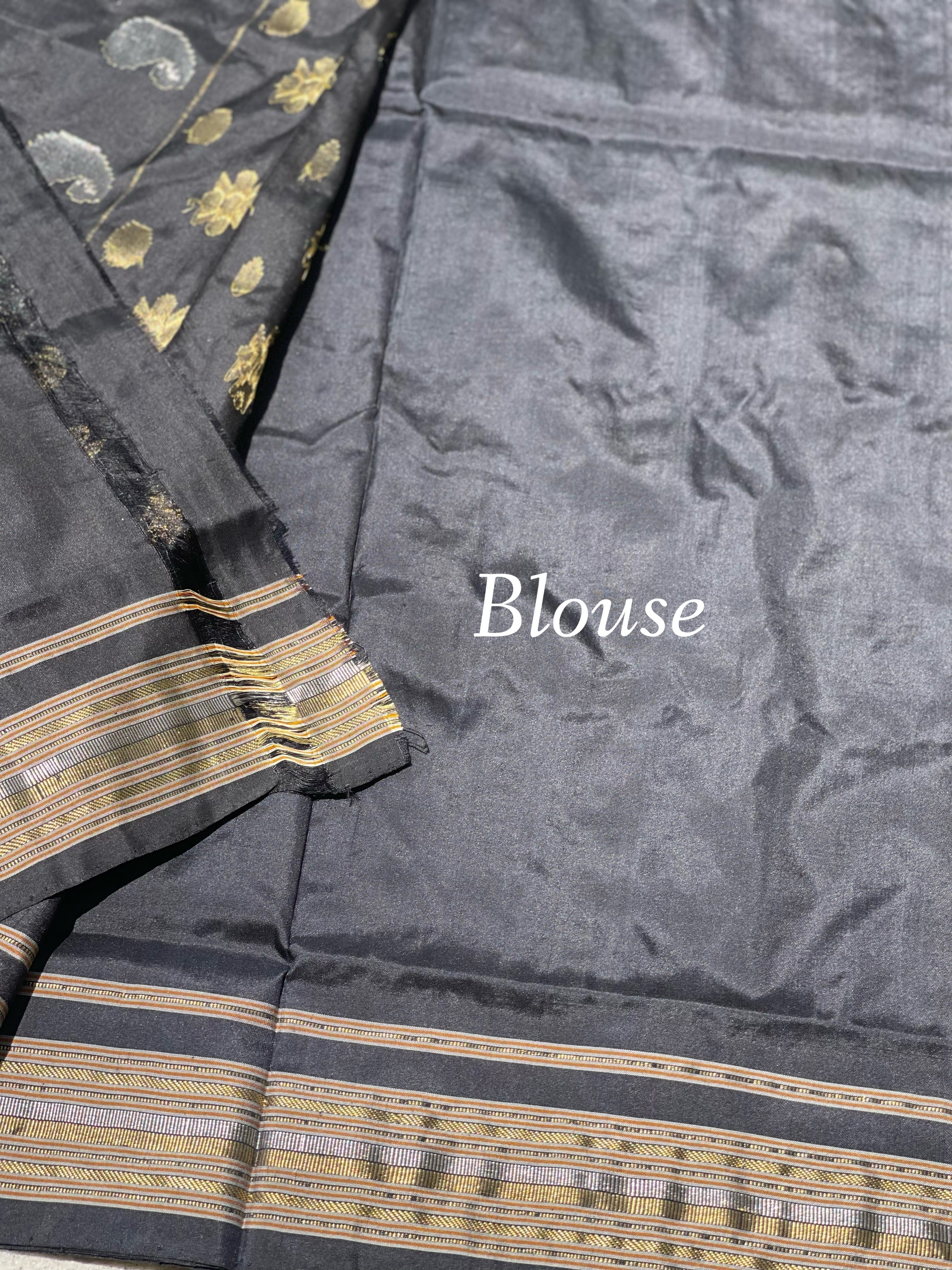 Premium Mulberry Silk Ikkat With Jamdani Pallu Saree
