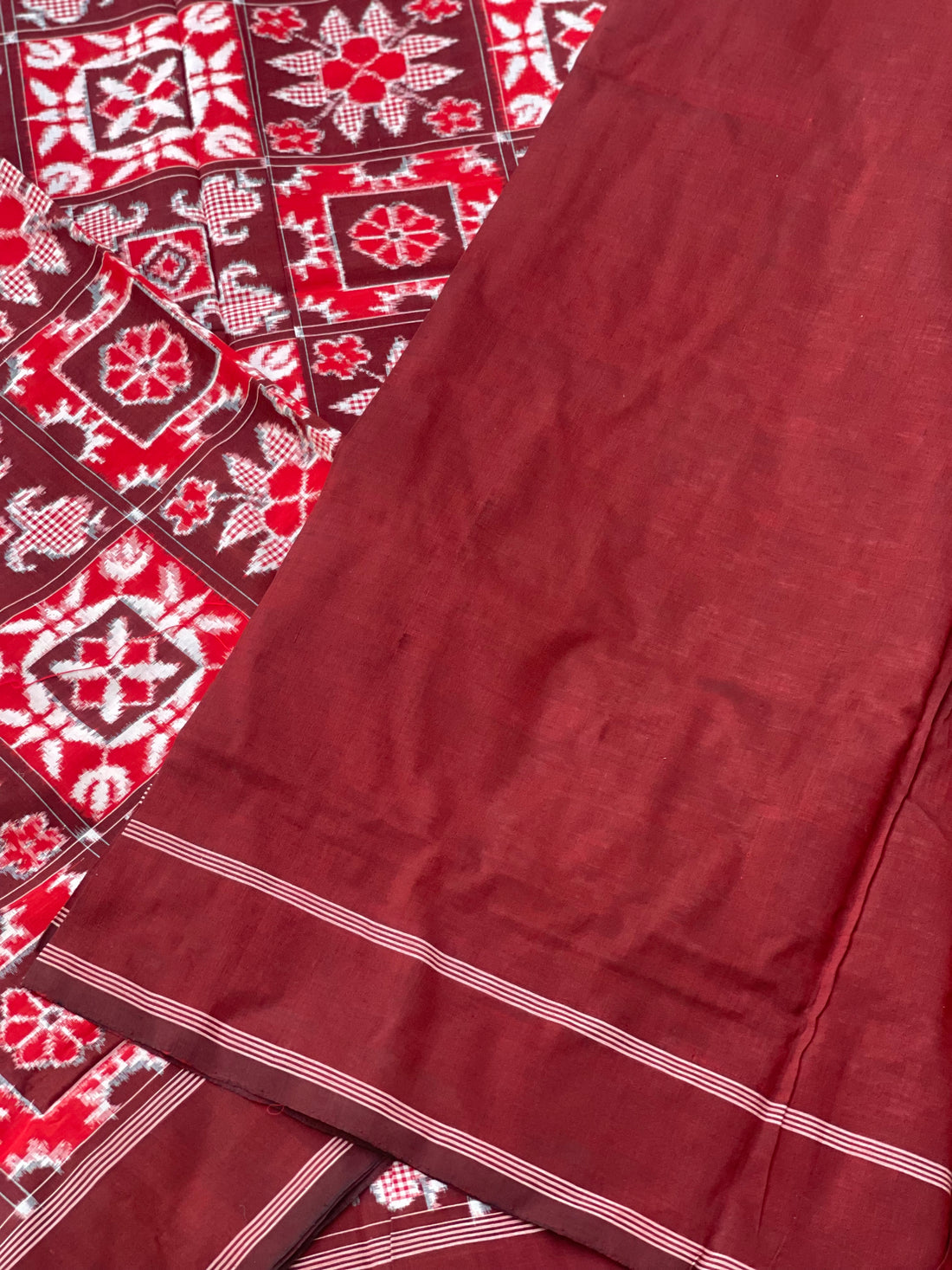 A Masterpiece National award winning Double Ikkat Telia Rumal Cotton Saree