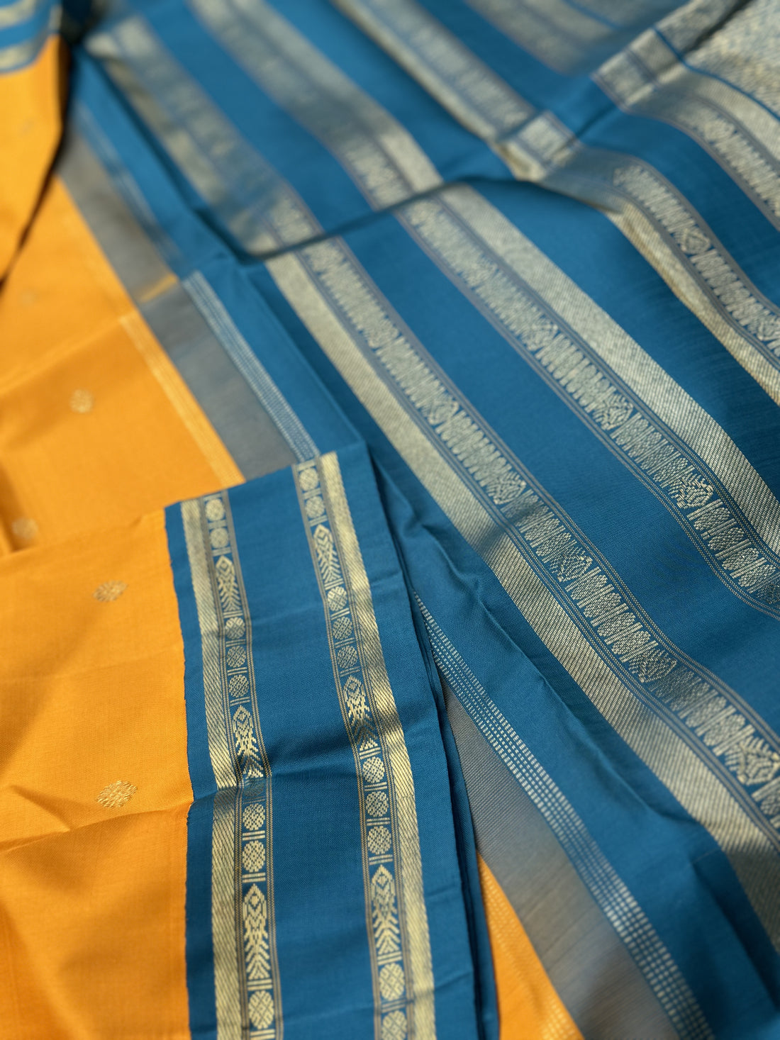 MasterPiece Korvai Kanchivaram Silk Saree with Meenpettu border