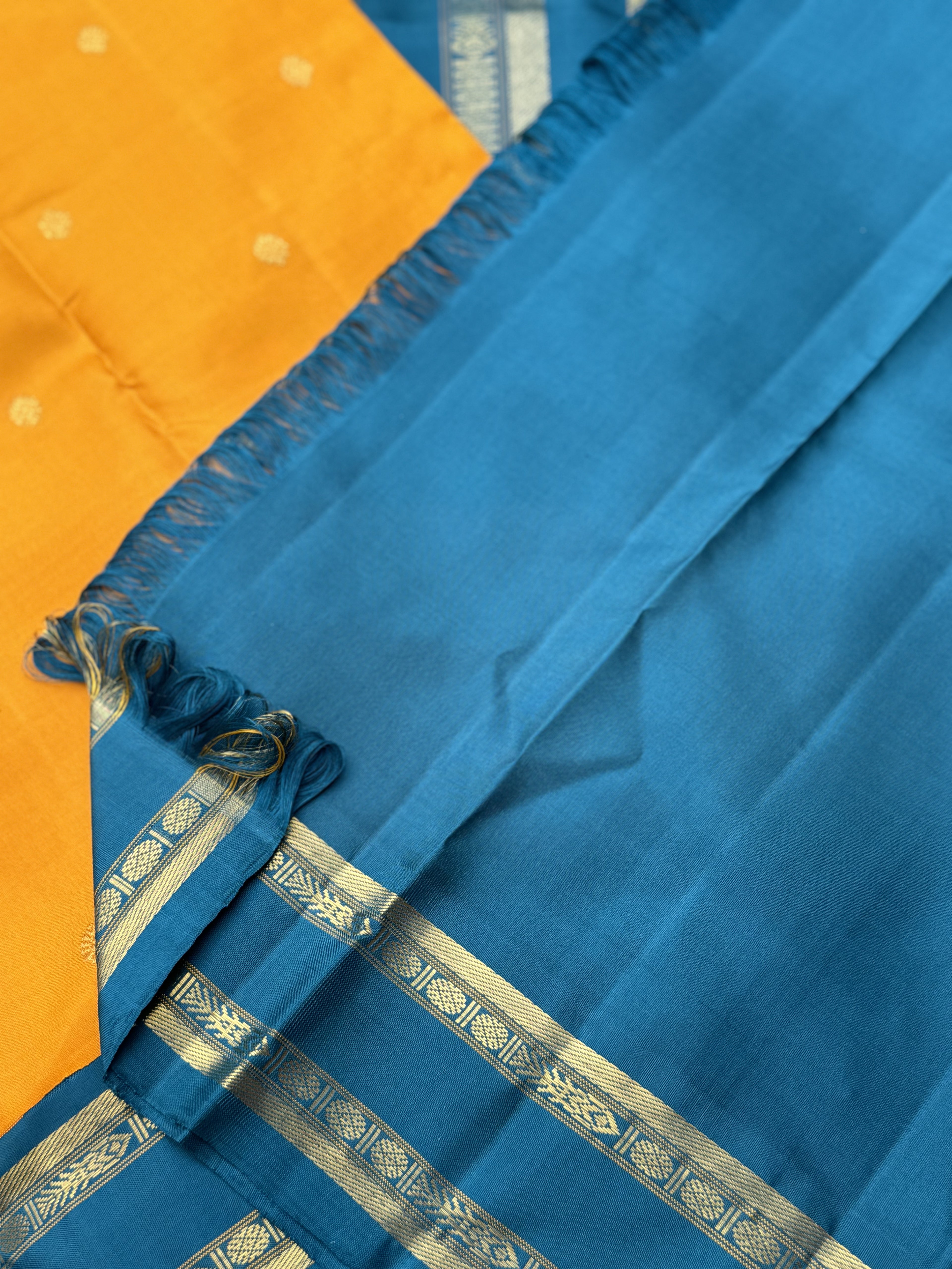 MasterPiece Korvai Kanchivaram Silk Saree with Meenpettu border