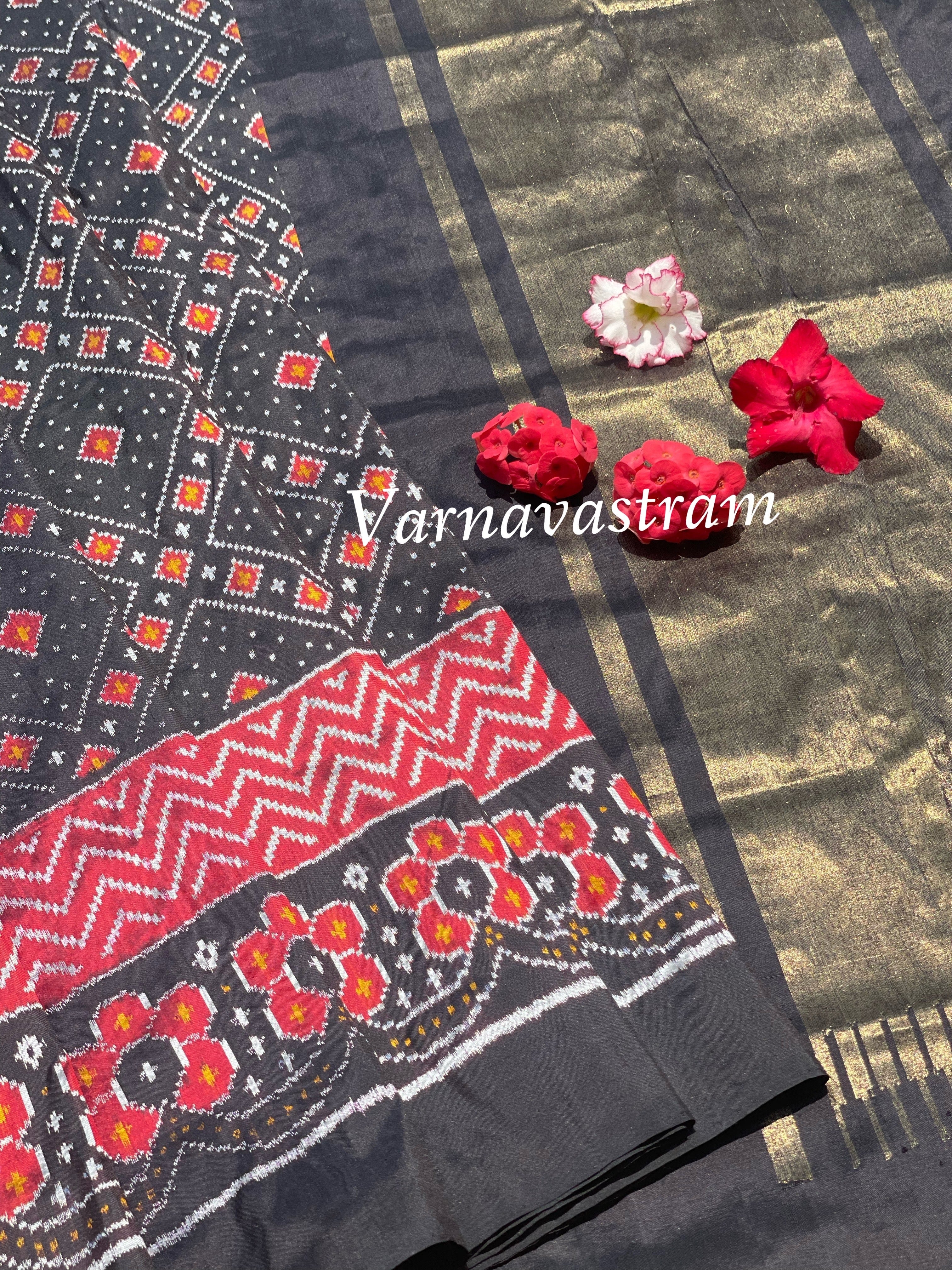 Contemporary Silk Ikkat Saree on Premium Mulberry Silk