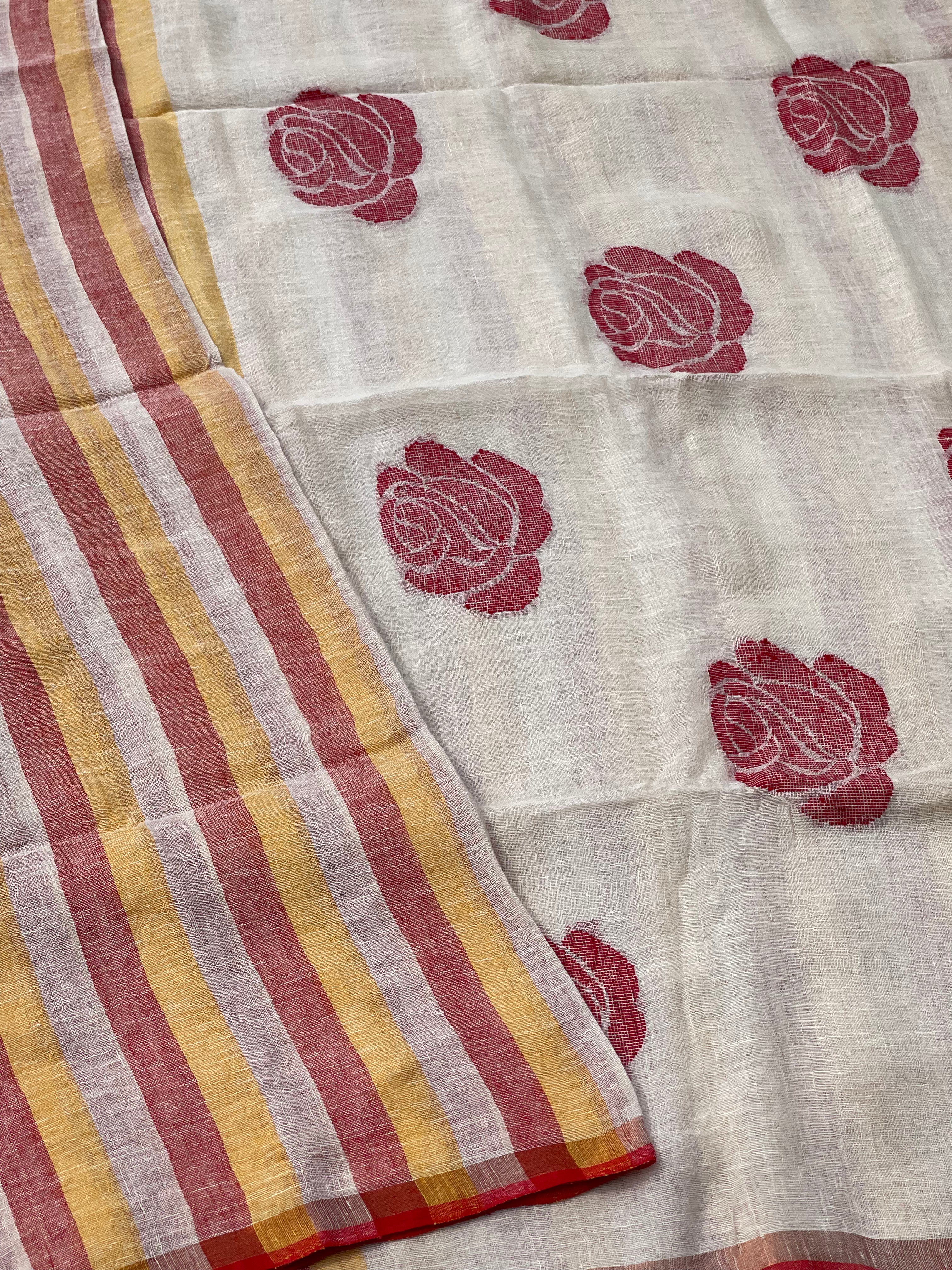 Organic Linen by Linen Jamdani Saree