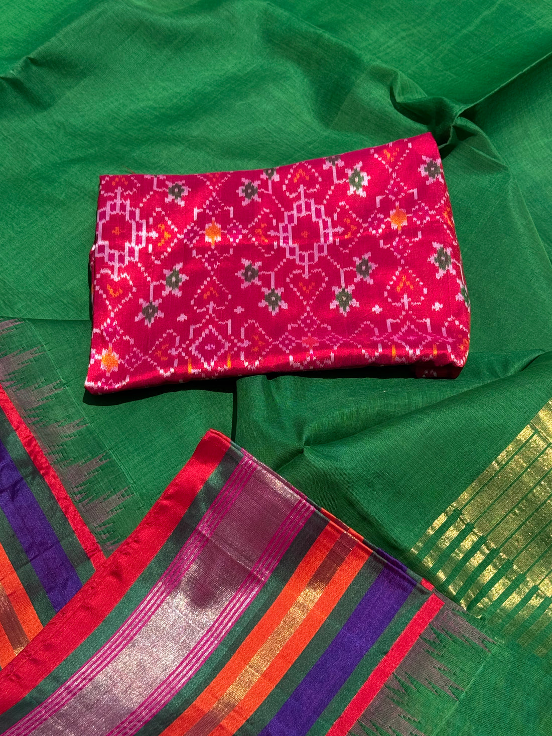 Handspun and handwoven ponduru Khadhi cotton saree
