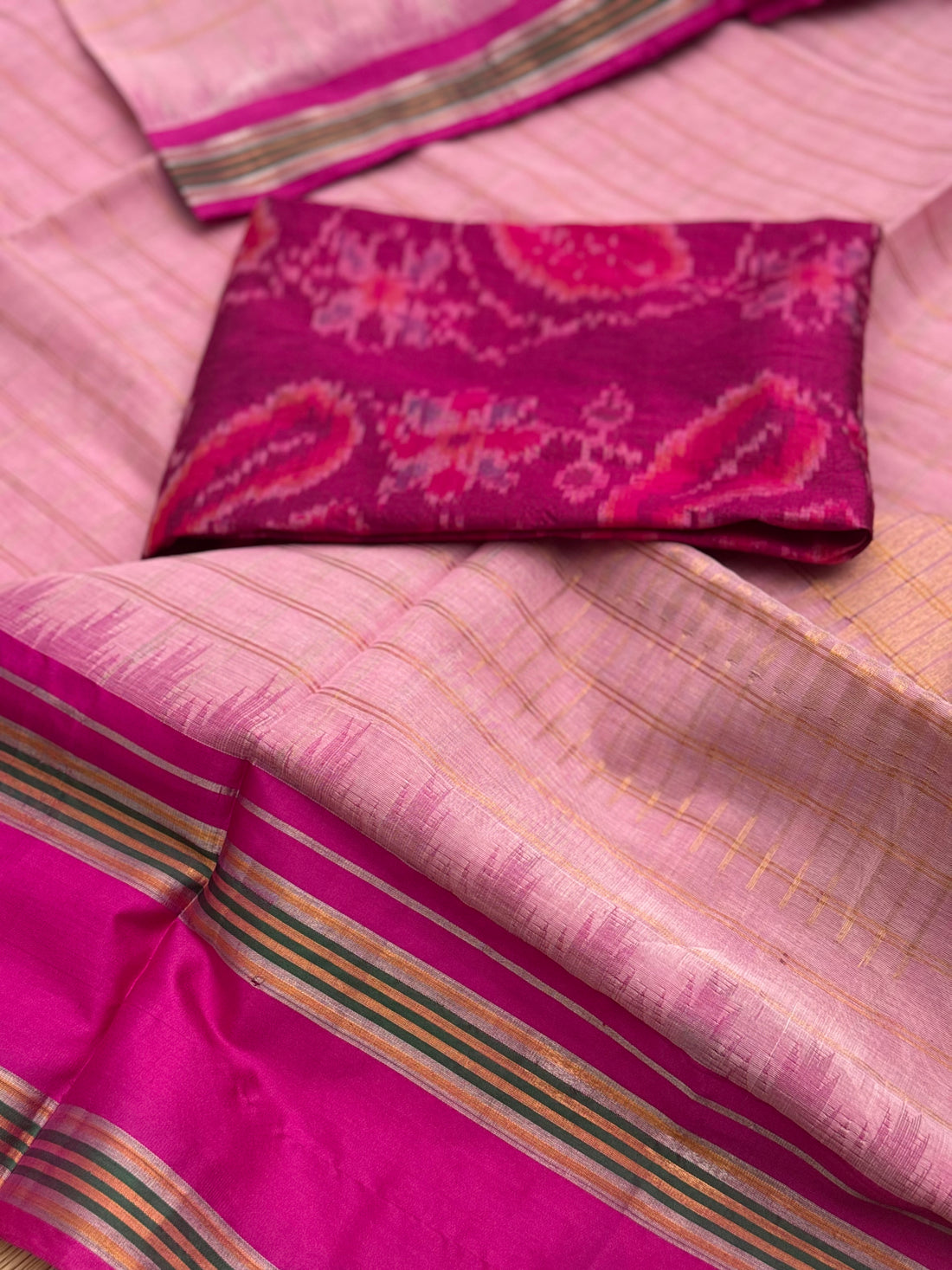 Handspun and handwoven ponduru Khadhi cotton saree