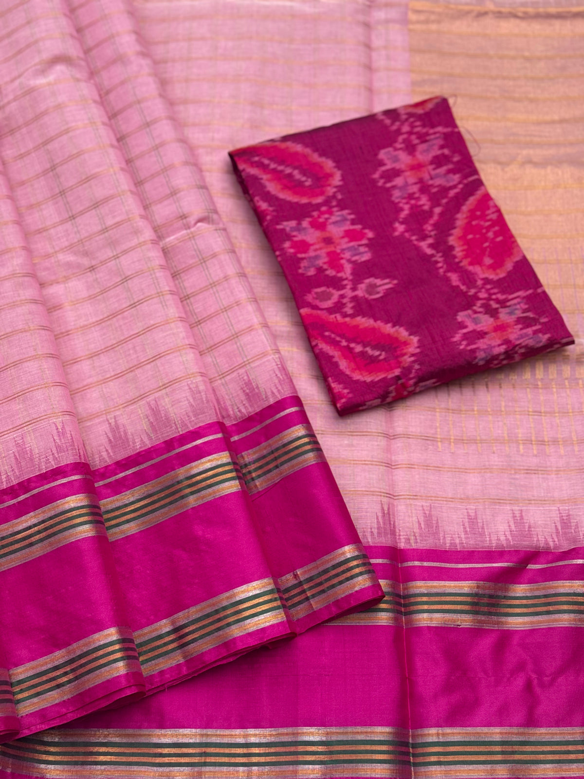 Handspun and handwoven ponduru Khadhi cotton saree