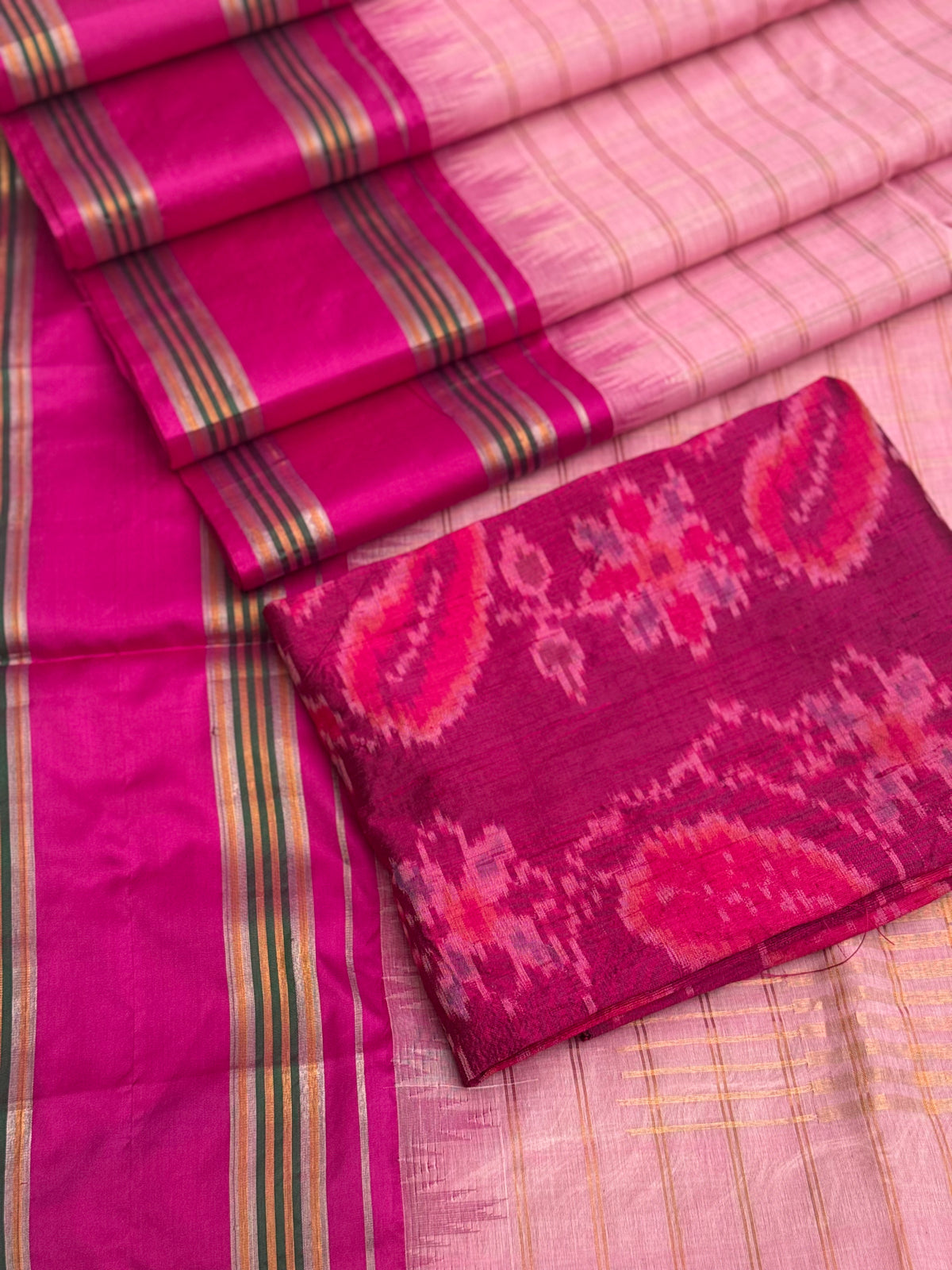 Handspun and handwoven ponduru Khadhi cotton saree