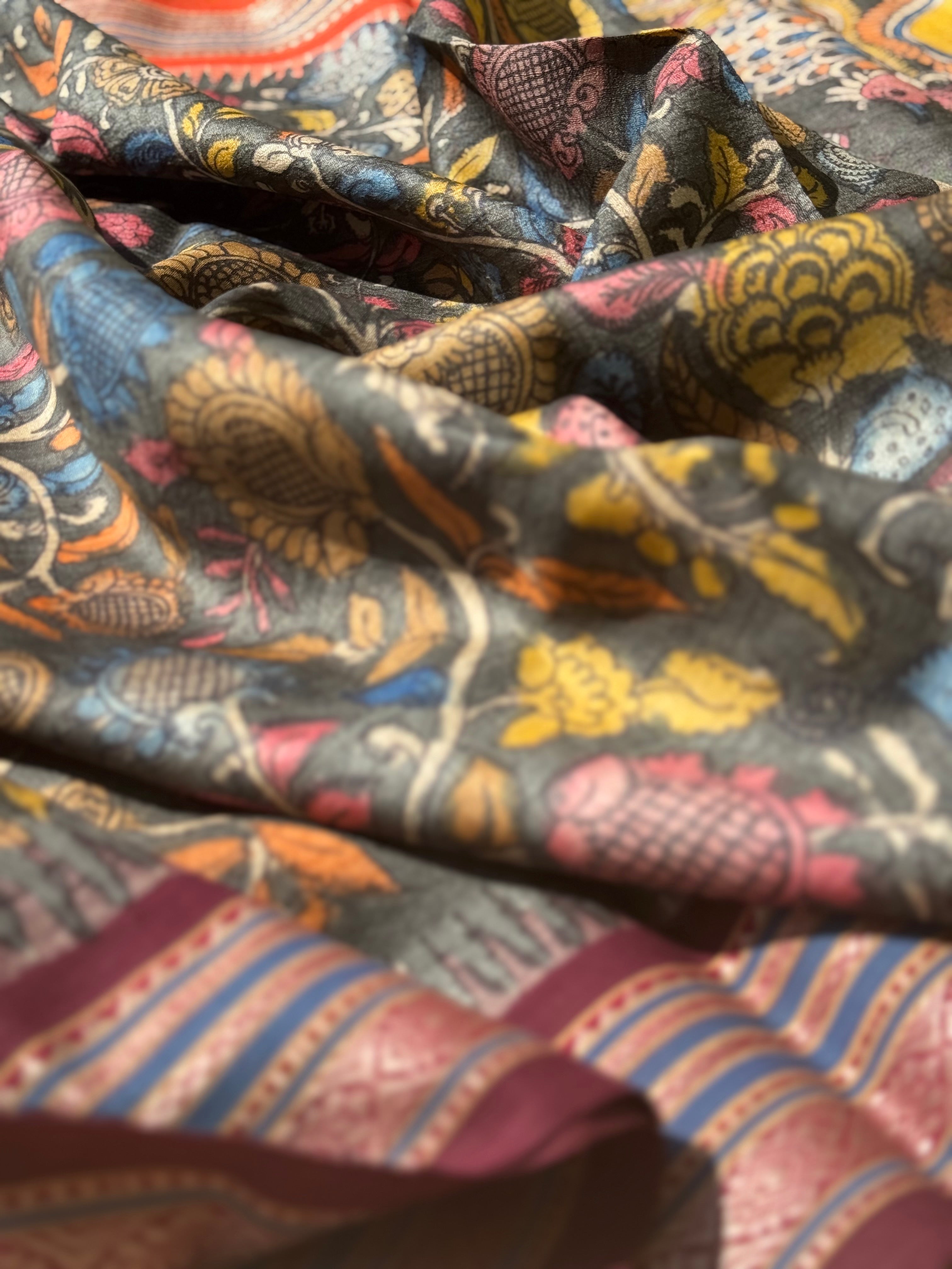 A gorgeous one of a kind created in vidharbha tussar silk a beautiful mauve shade