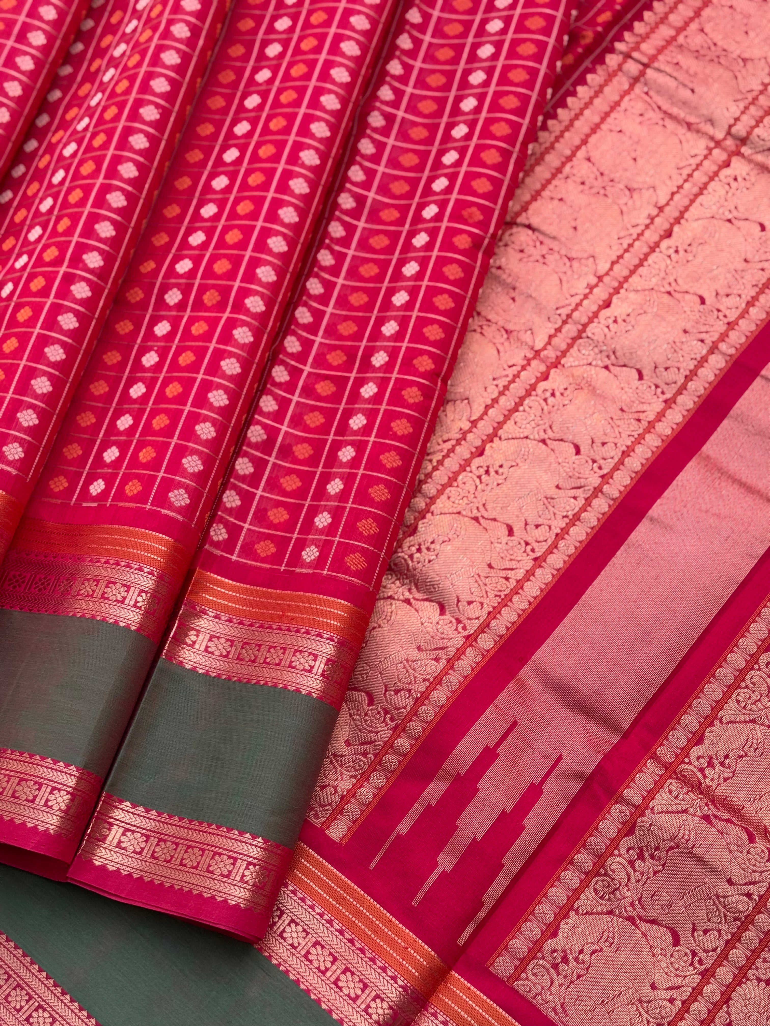 1000 buttas Kanchi Silk Cotton Saree