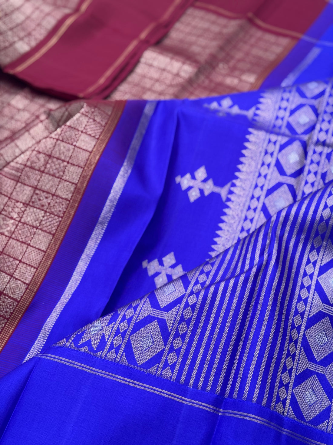 Part Payment link for Masterpiece 108 motifs deep burgundy with ms blue kanchivaram silk saree