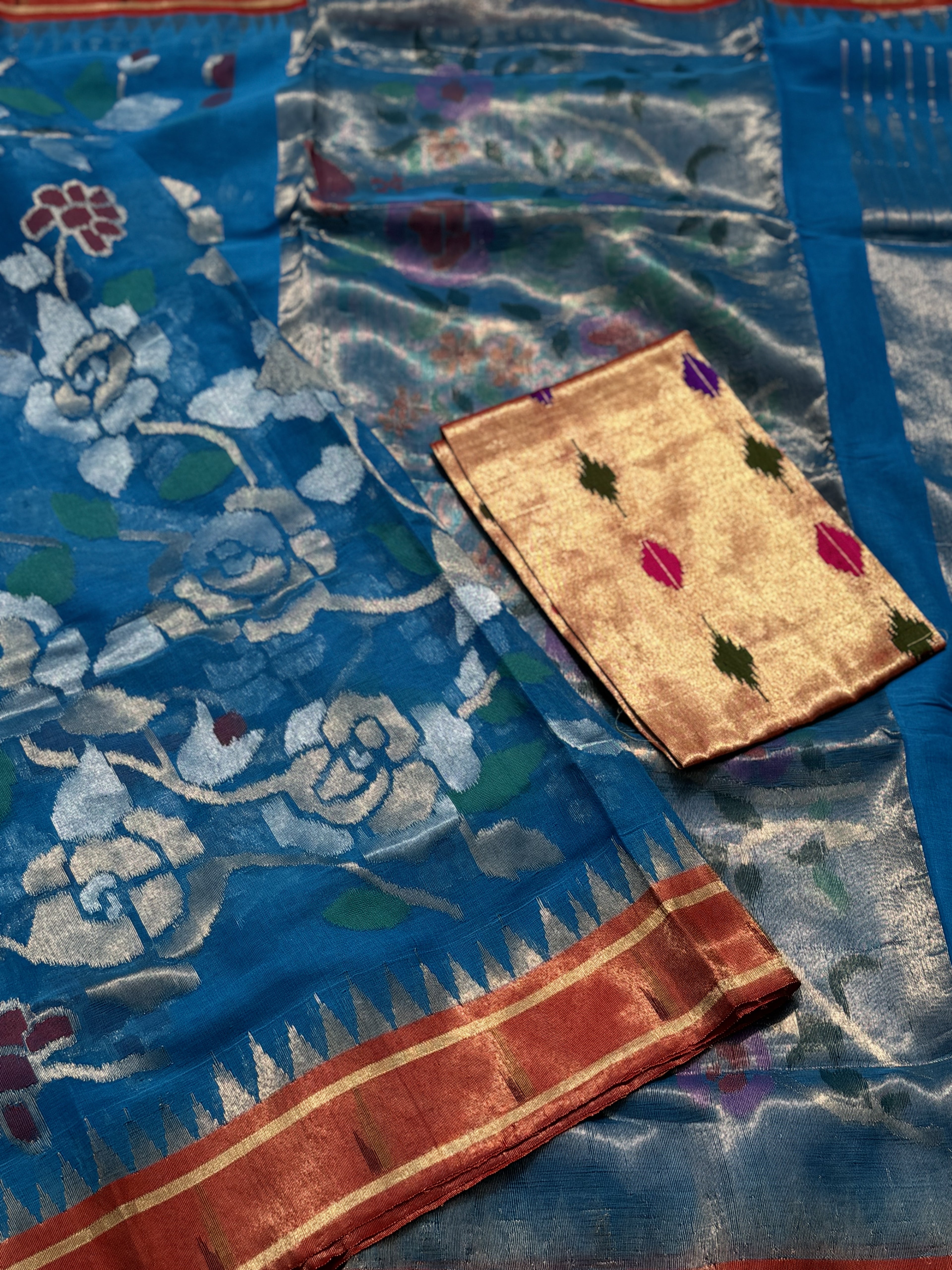 Exclusive Masterpiece Full Jaal Weave All Over Ponduru Khadhi JamdaniSaree with Muniya Paithani border and Tissue Pallu