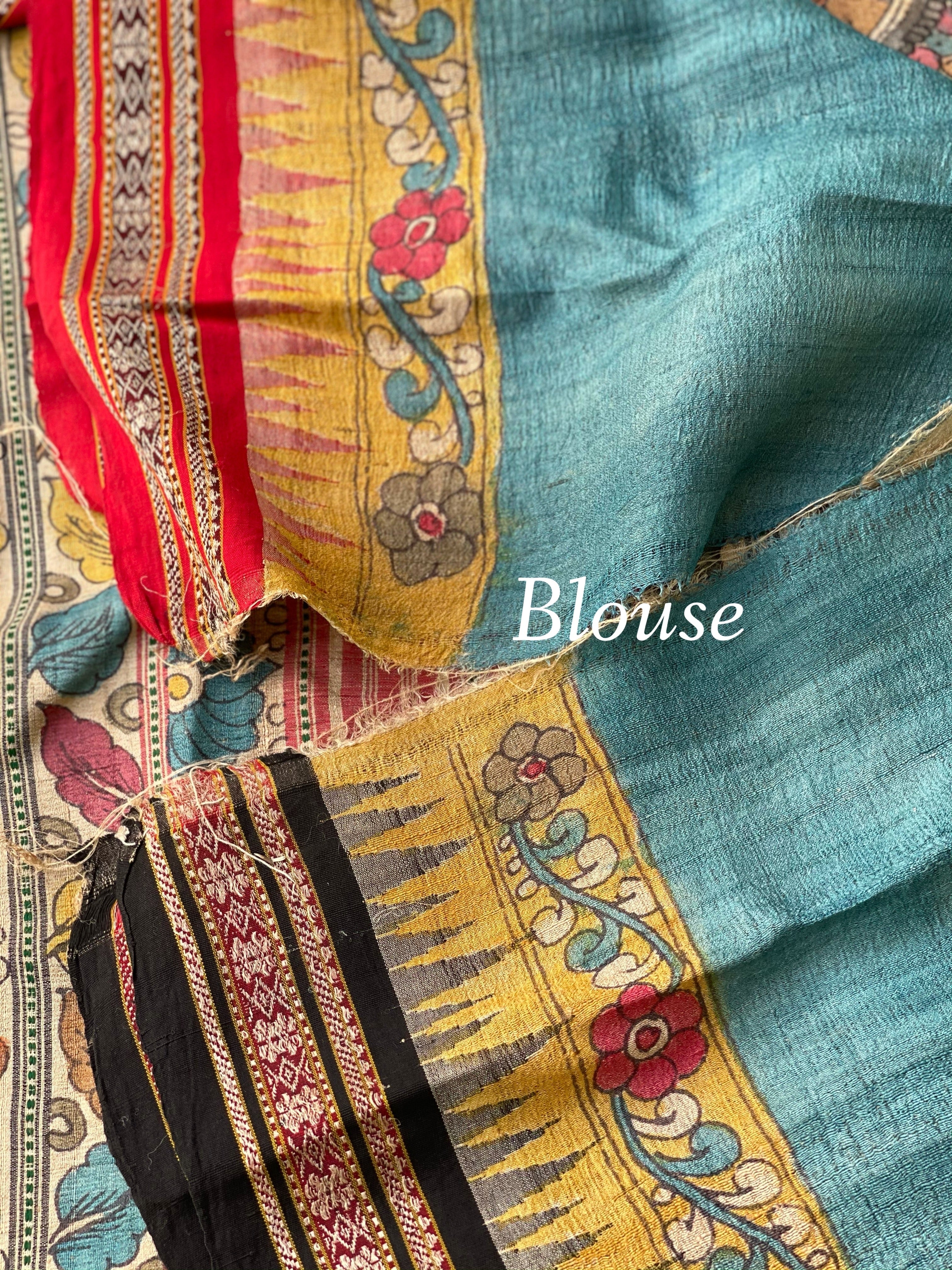 Vidharbha Tussar Silk Penkalamkari Saree