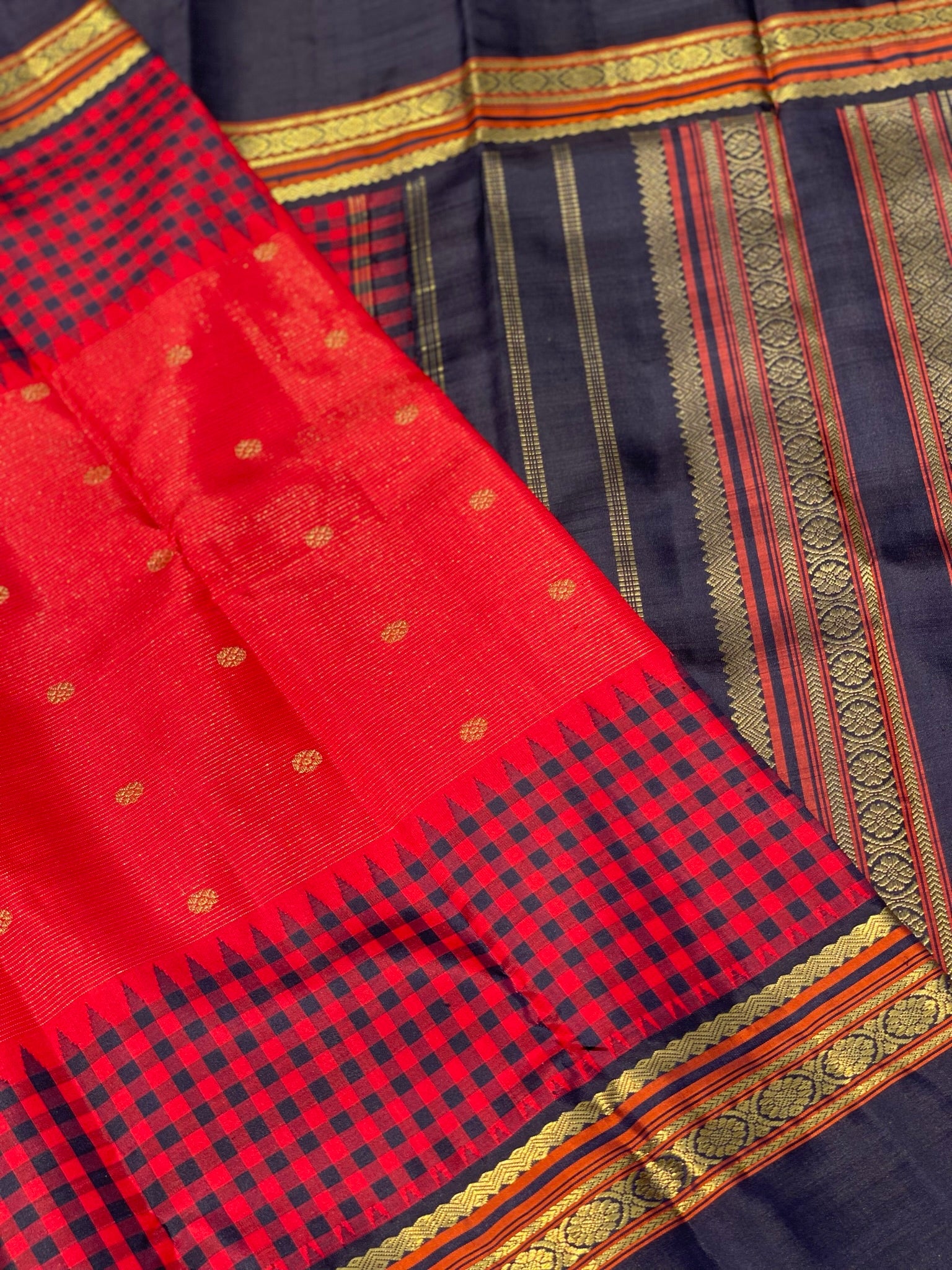 Heirloom Reinterpretation Of Vairaoosi Kanchivaram Silk Saree With Alternate Korai Border