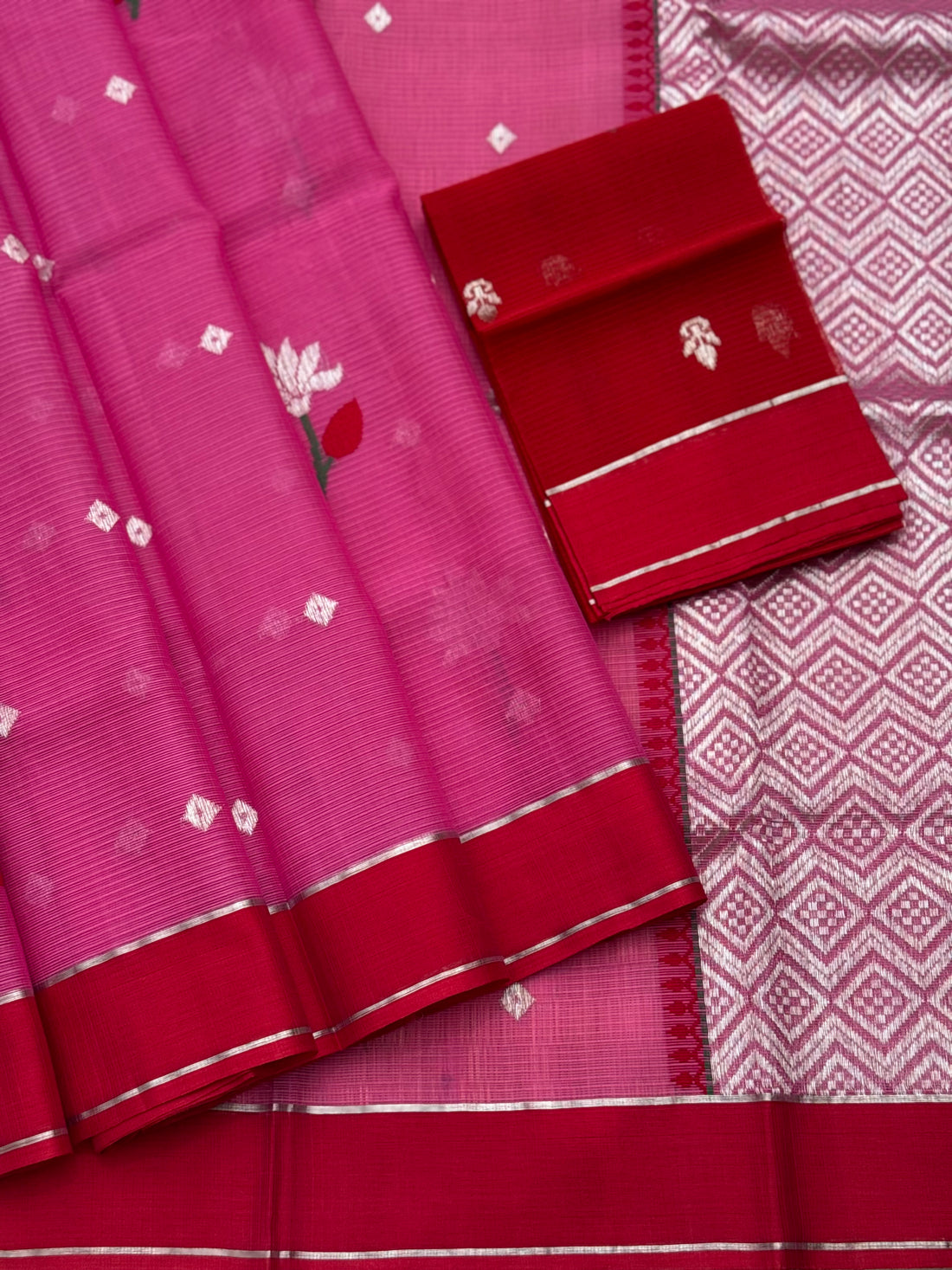 Handwoven zari Kota silk by cotton saree