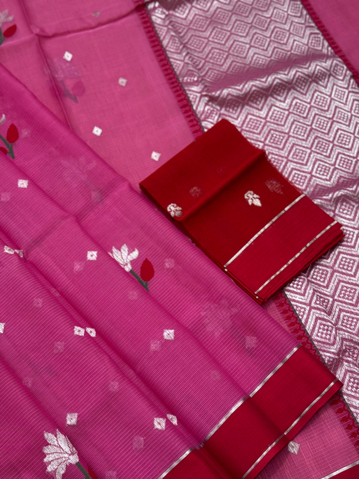 Handwoven zari Kota silk by cotton saree
