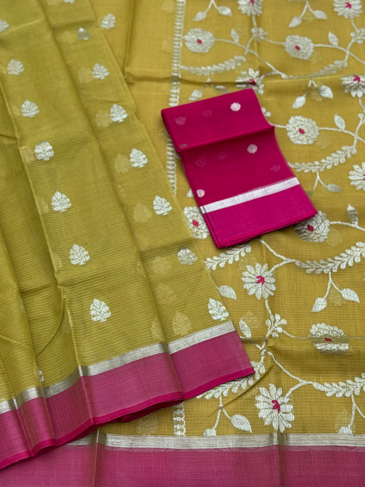 Handwoven zari Kota silk by cotton saree