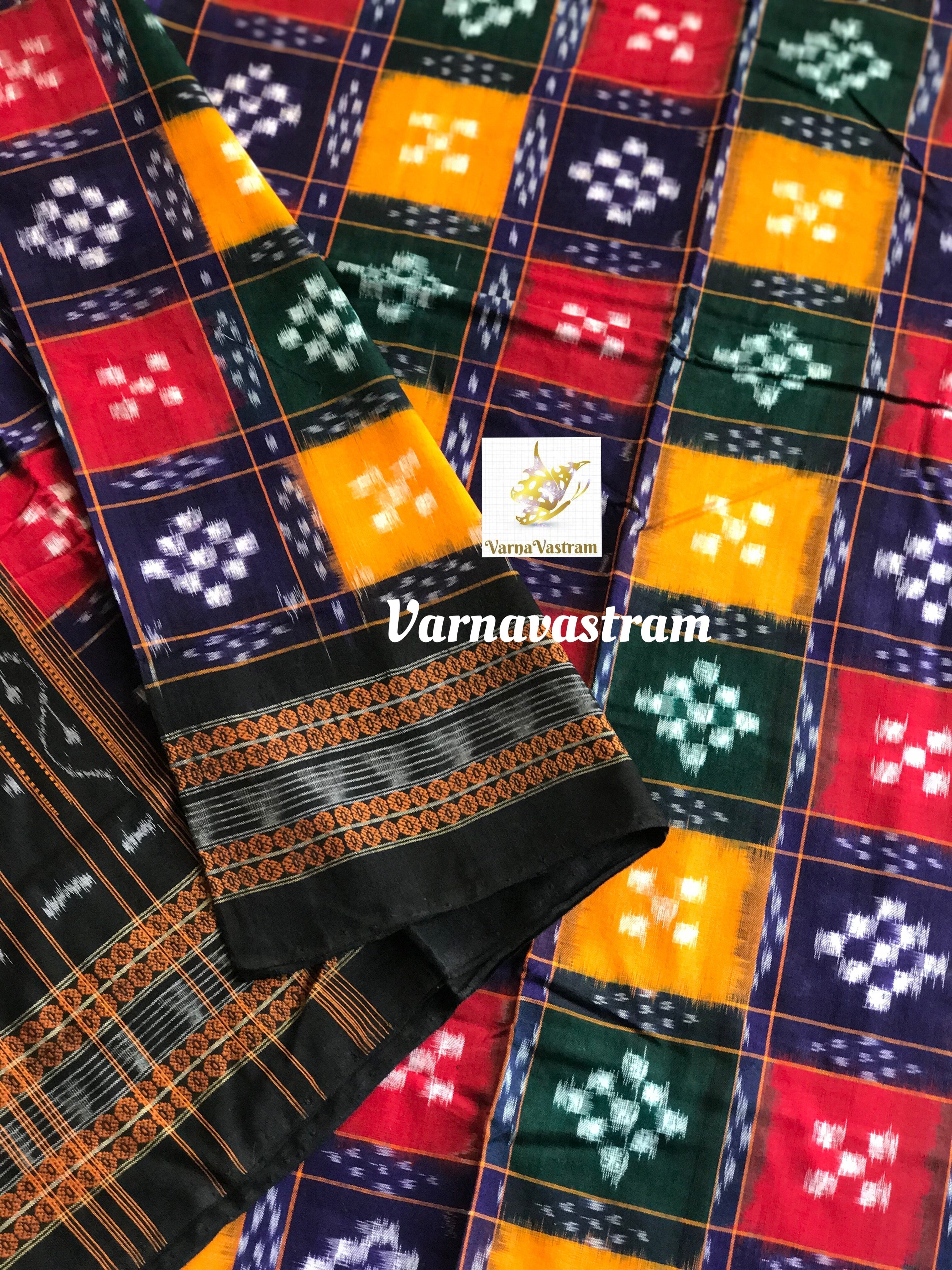 Multicolour Odisha Ikkat Cotton With Pasapalli Motifs Saree
