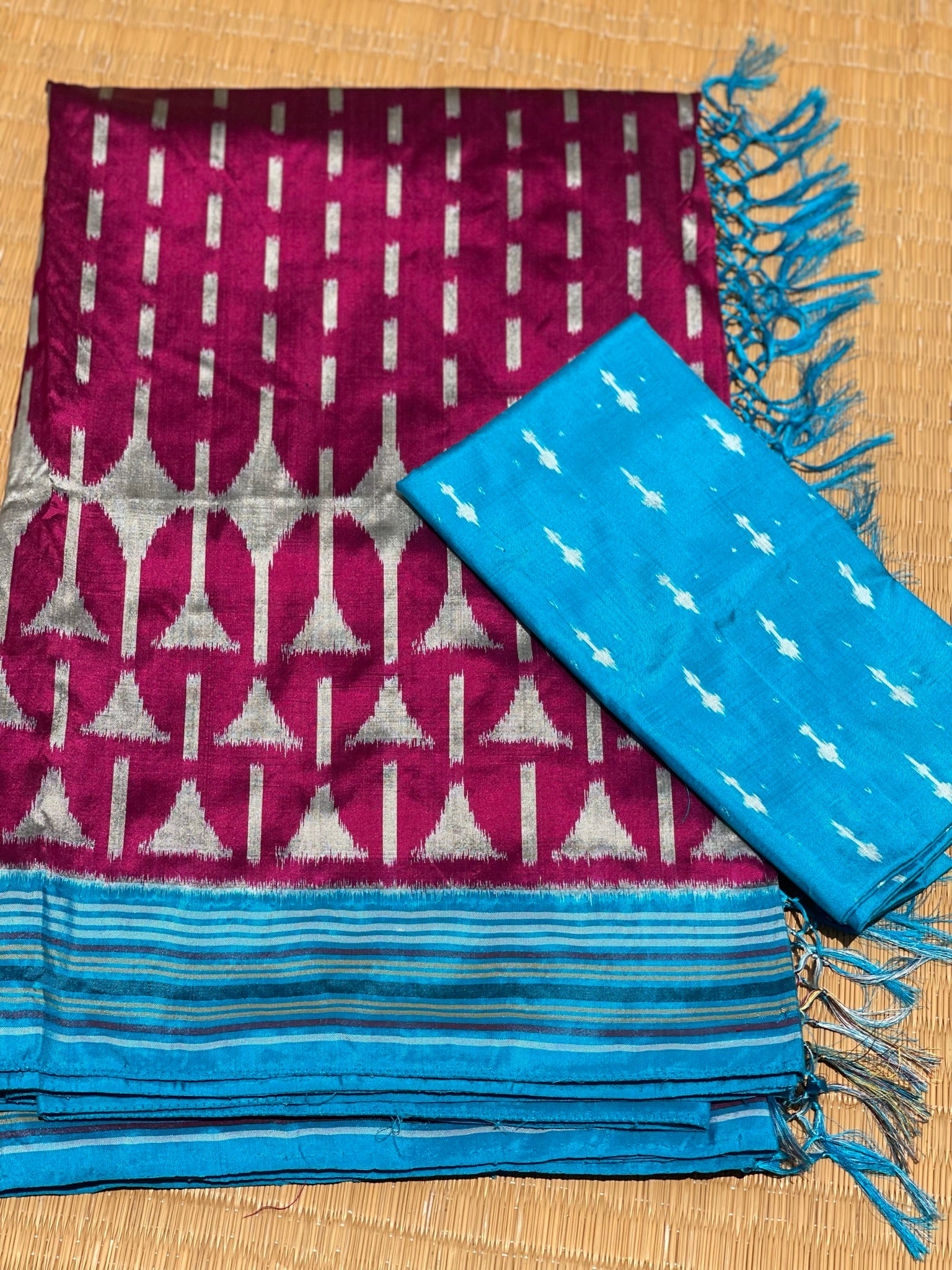 Contemporary Premium Mulberry Silk Ikkat Saree