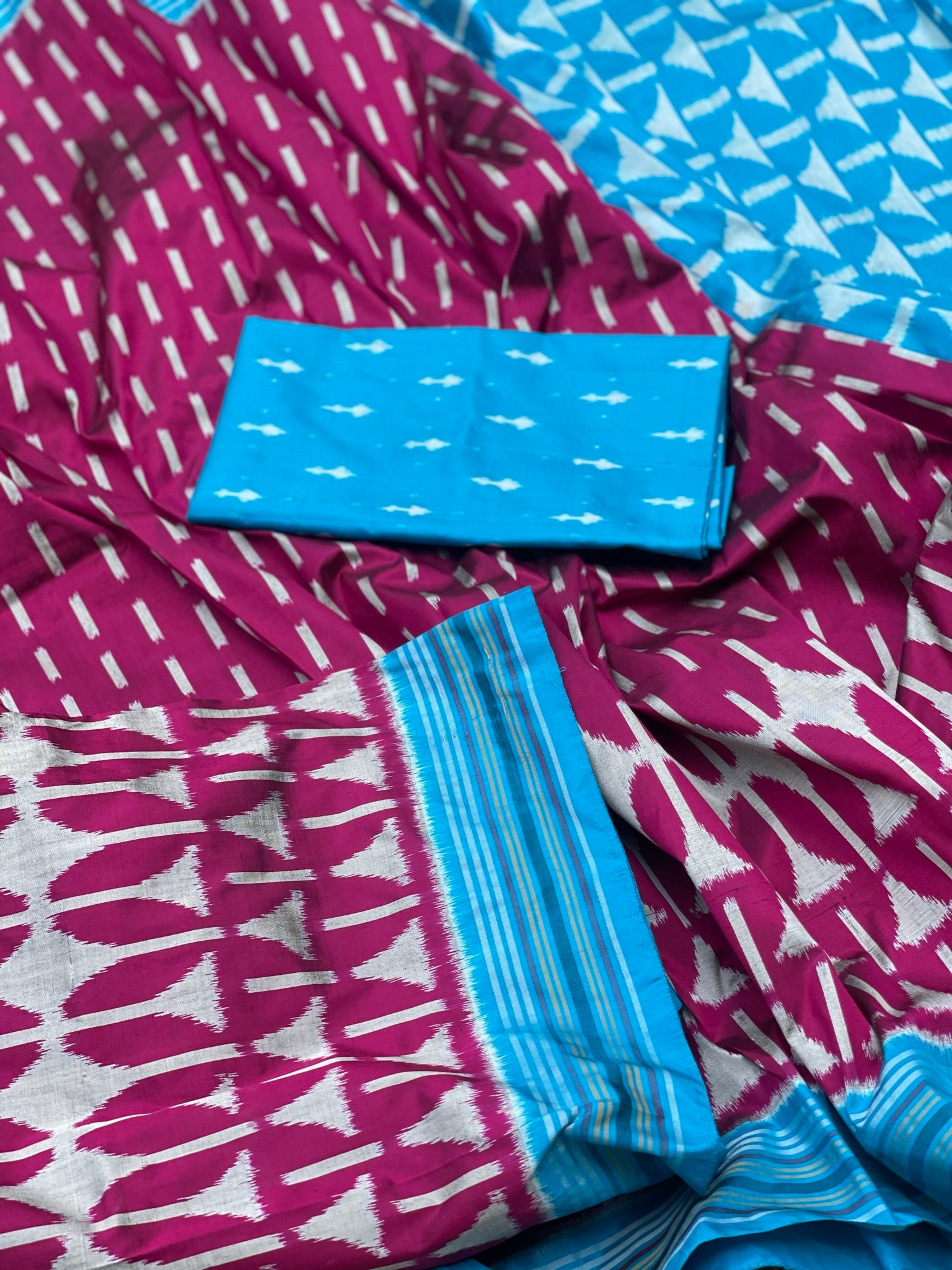 Contemporary Premium Mulberry Silk Ikkat Saree
