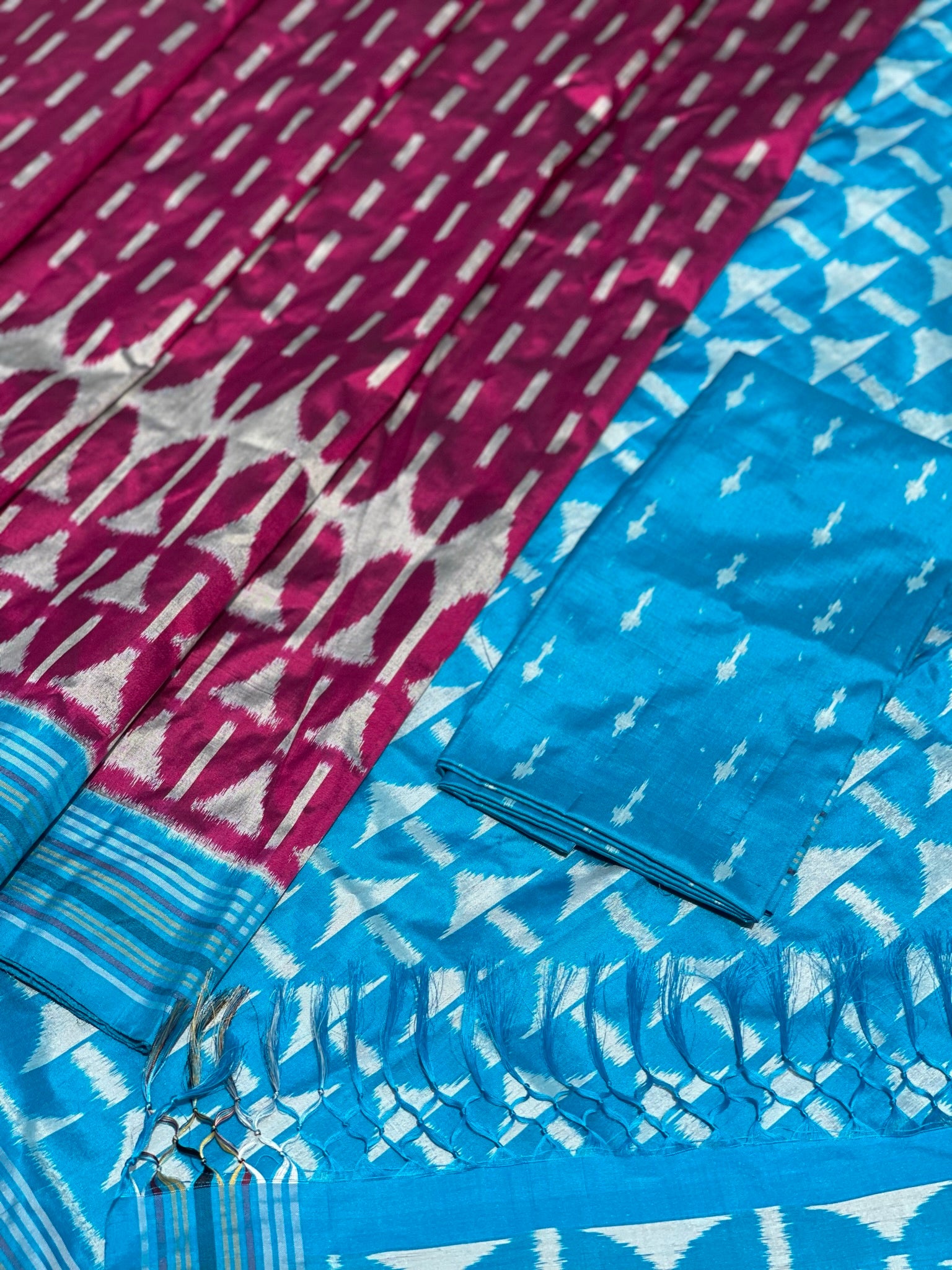 Contemporary Premium Mulberry Silk Ikkat Saree